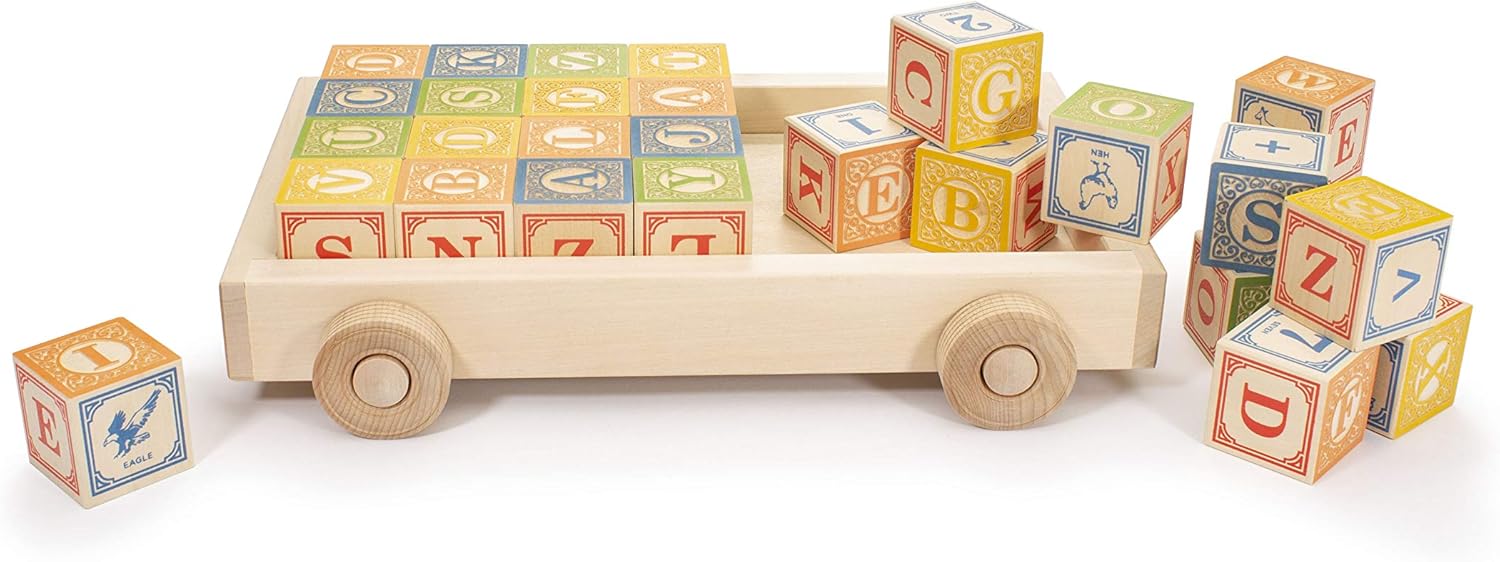 Uncle Goose Classic ABC Blocks with Wagon