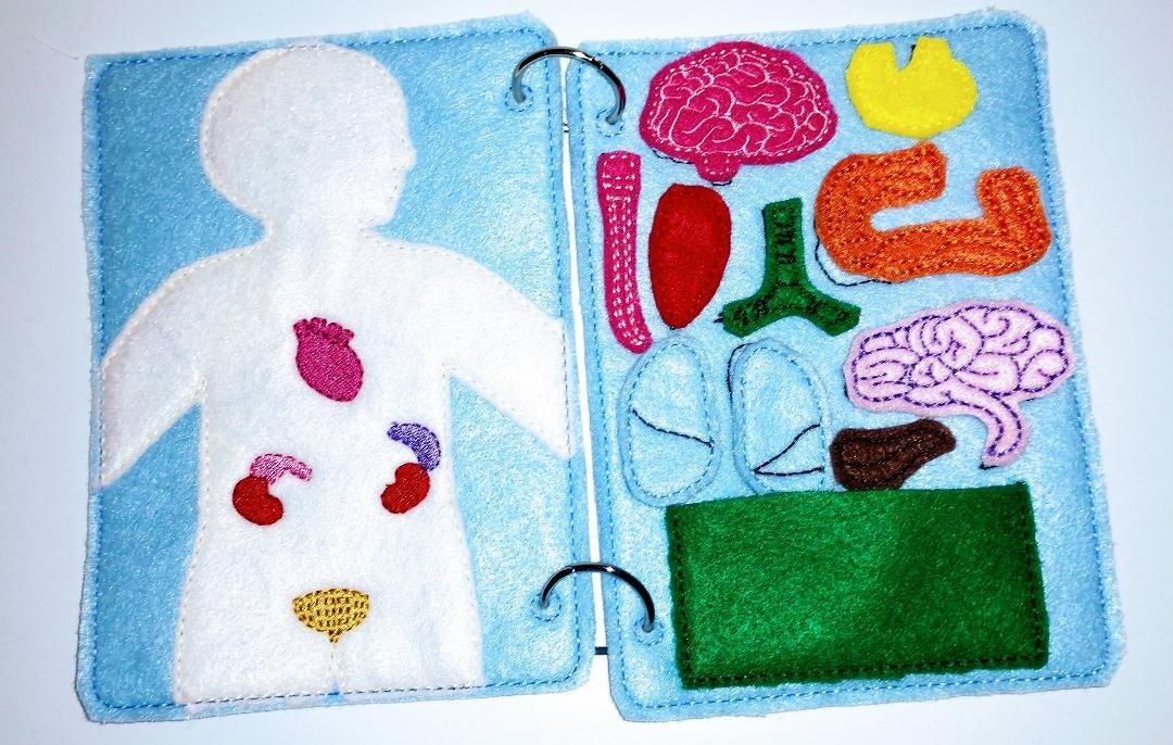 Handmade Felt Anatomy Quiet Book Page
