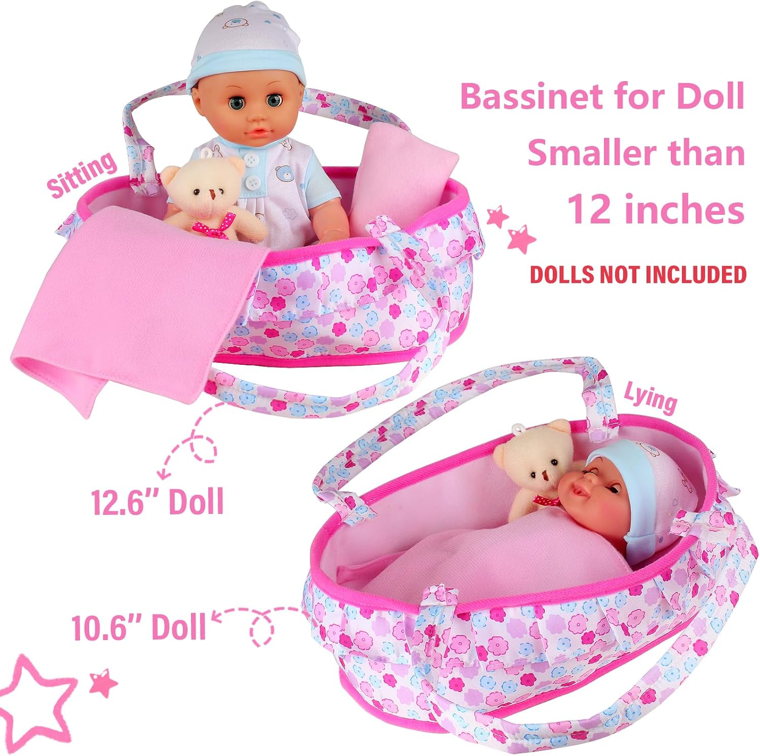 Young Buds Baby Doll Cradle Bassinet Carry Bag