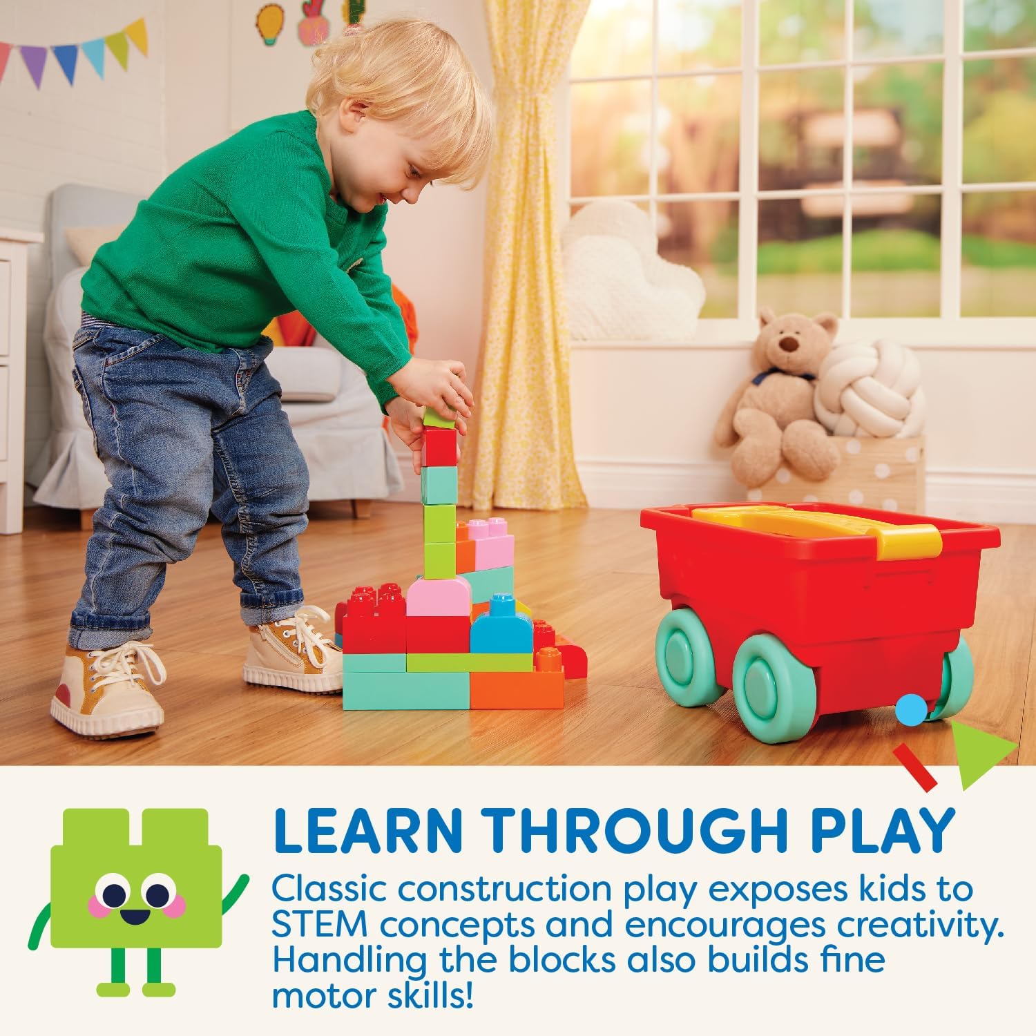 Battat Building Blocks 47Pc Brick Set for Toddlers