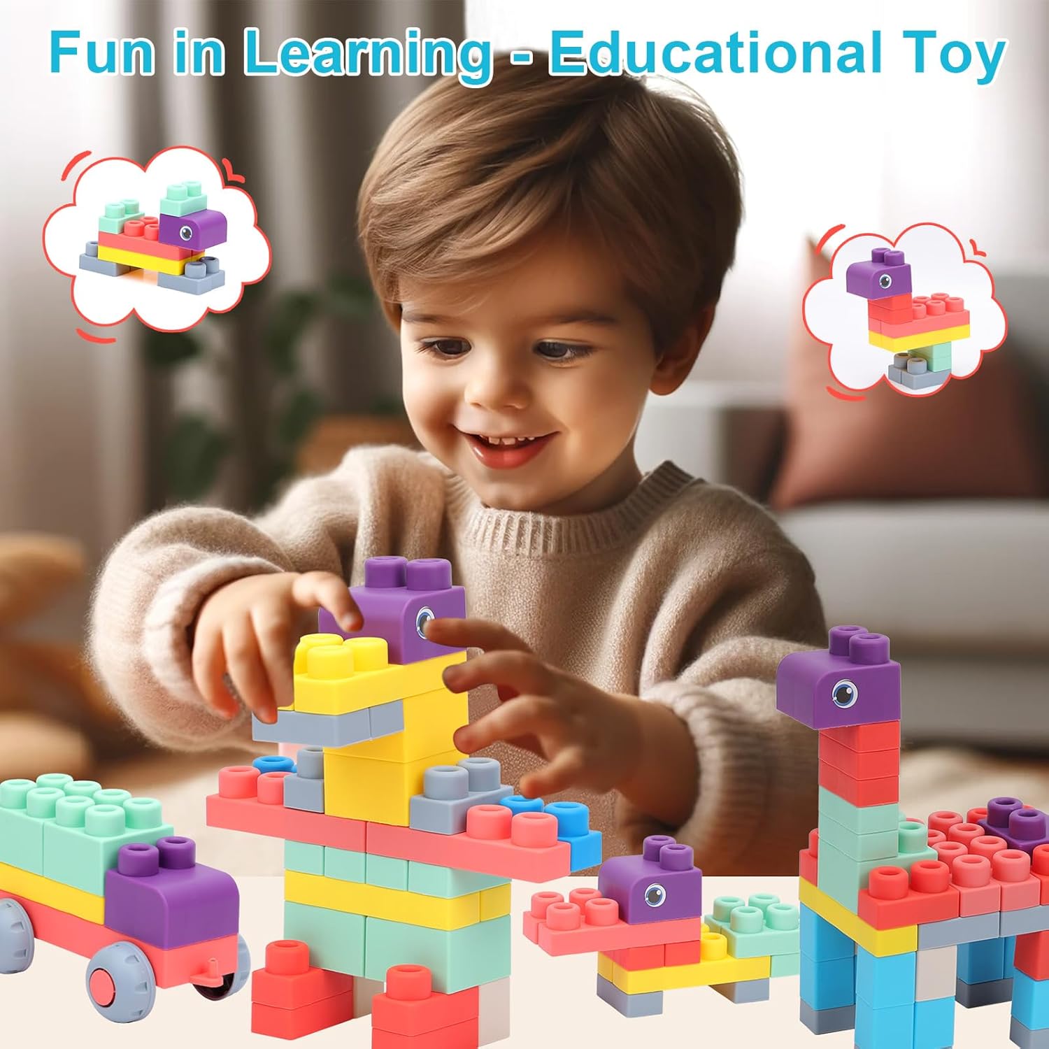 COUOMOXA Soft Building Blocks for Toddlers 1