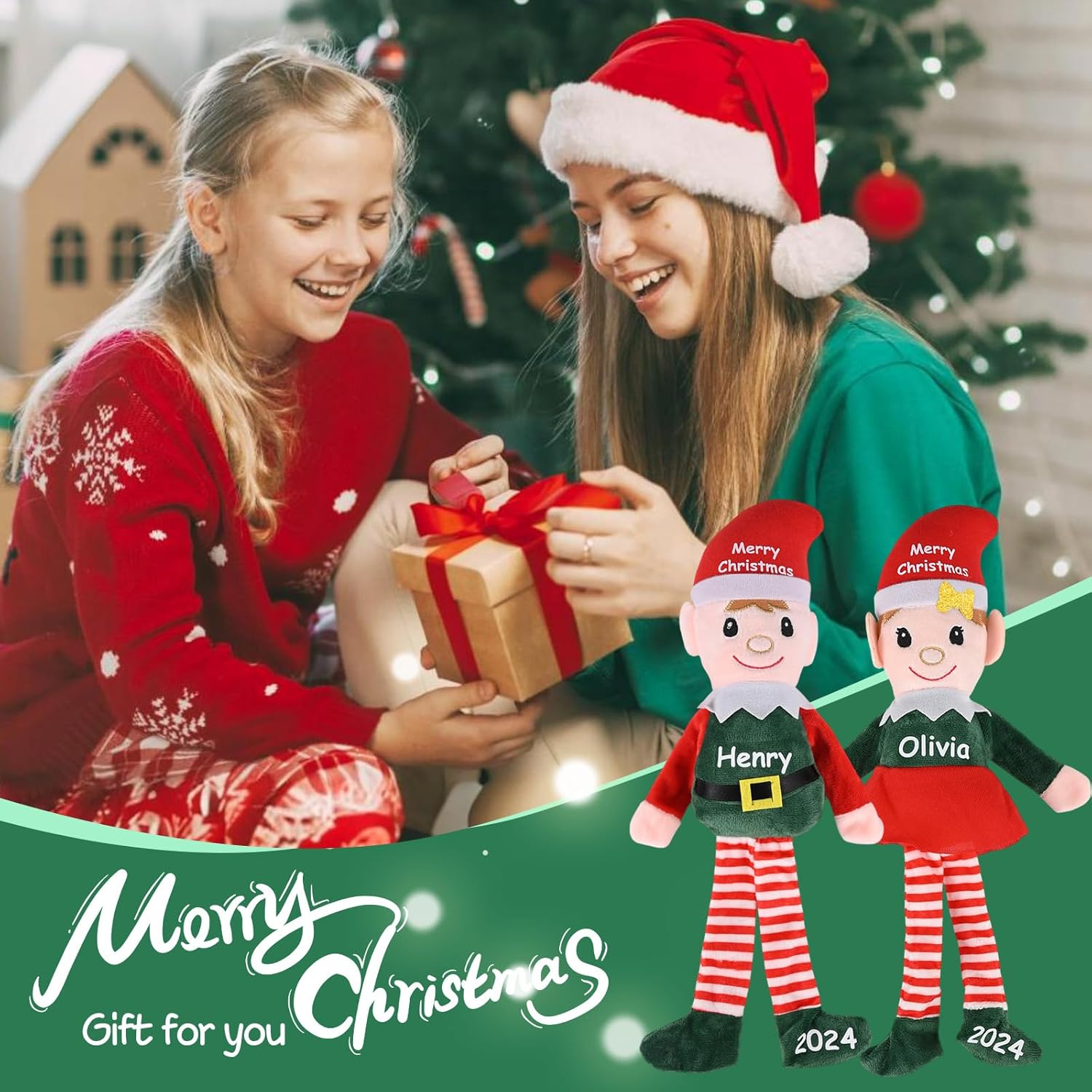 Custom Christmas Elf Doll Plush Personalized Name for Boys