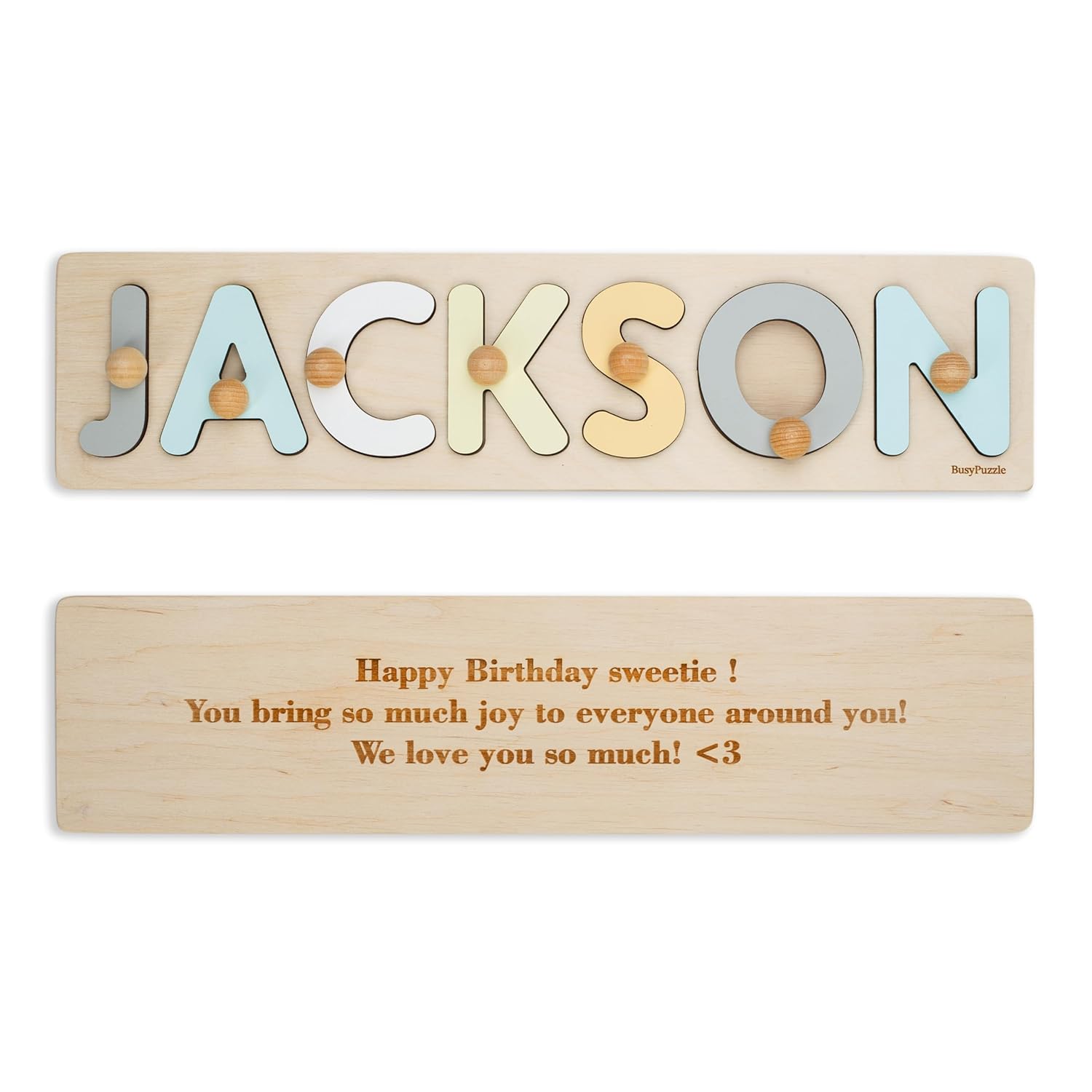 Personalized Wooden Name Puzzle for Baby Girl 1