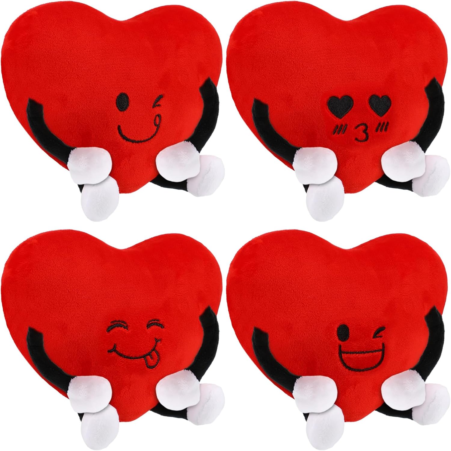 Syhood 4 Pcs Heart Plush Toys for Valentines Day Gifts
