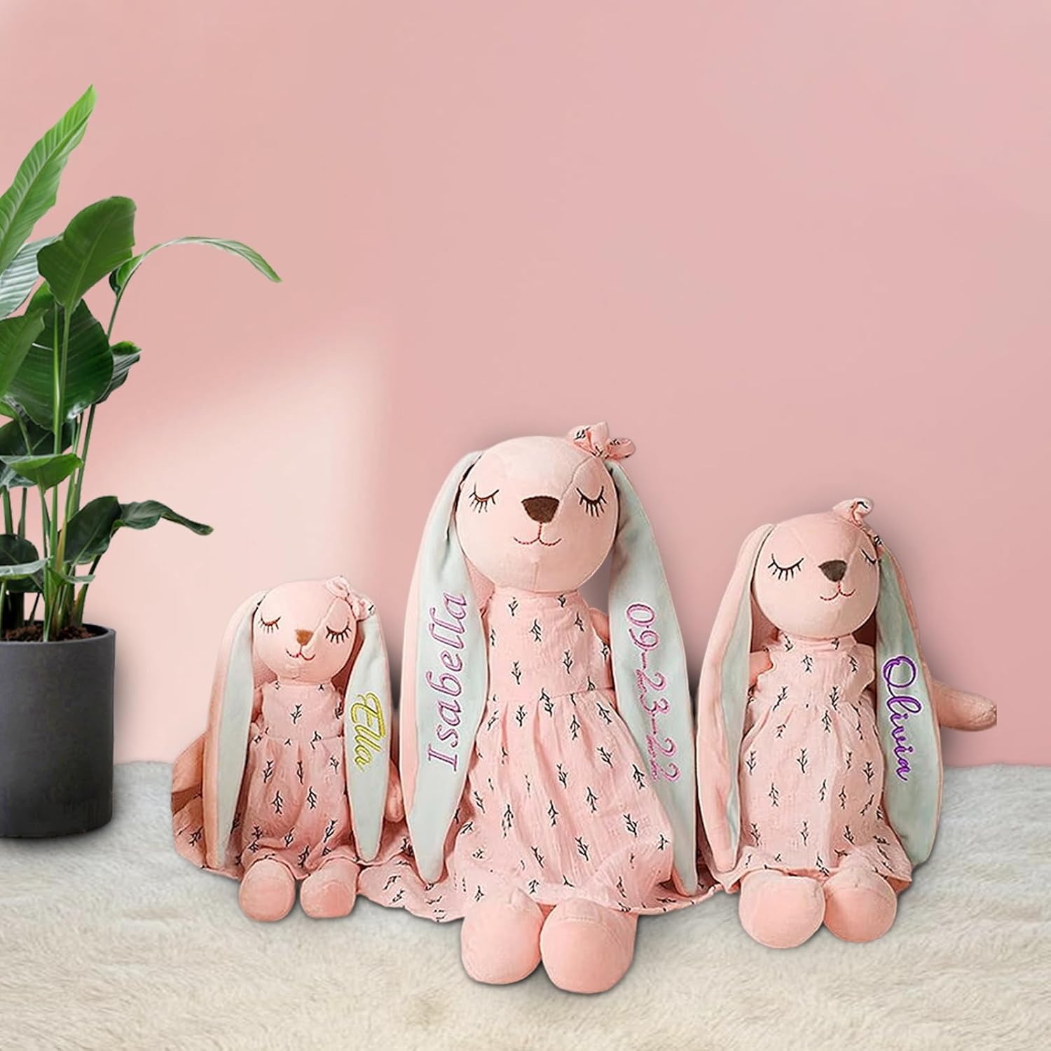 Personalized Easter Bunny with Name Handmade Custom Plush Toy