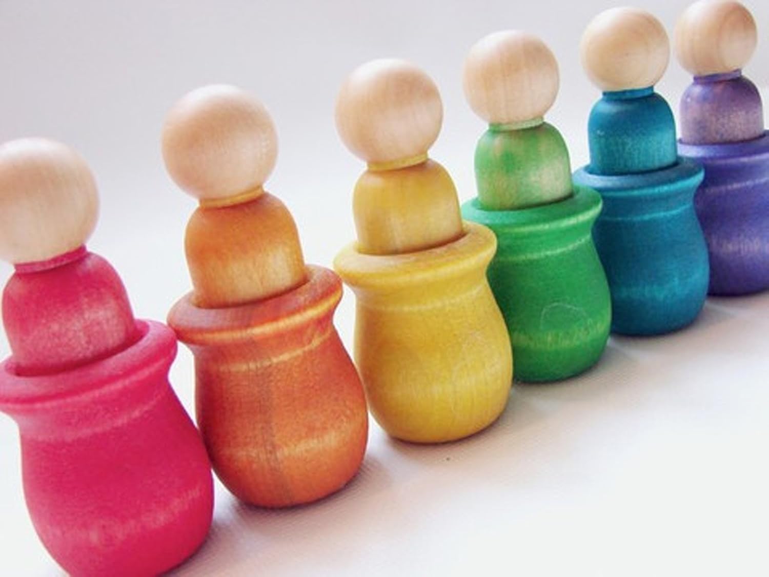 Little People Rainbow World Pretend Peg People and Cups Dexterity Toy