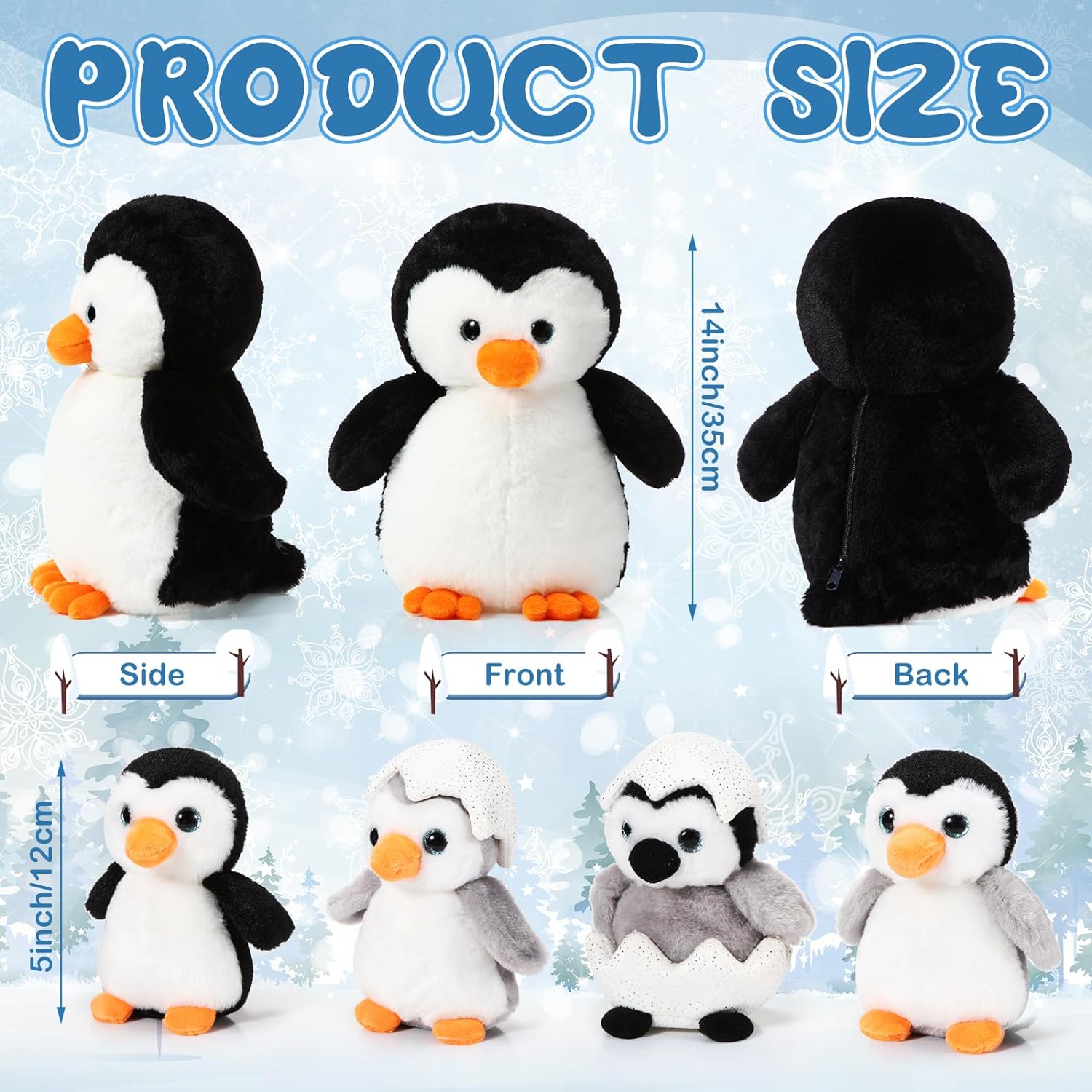 Aoriher 7 Pcs Penguin Plush Set with Mommy and Babies 1