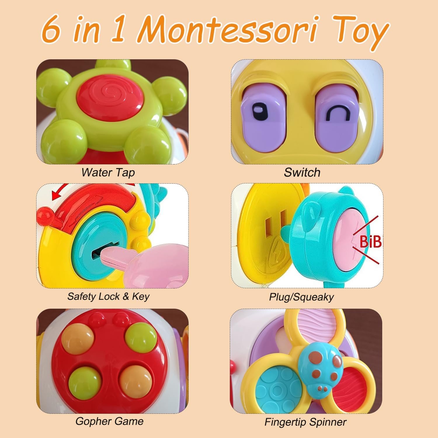Busy Cube Montessori Toy for 18M Toddlers