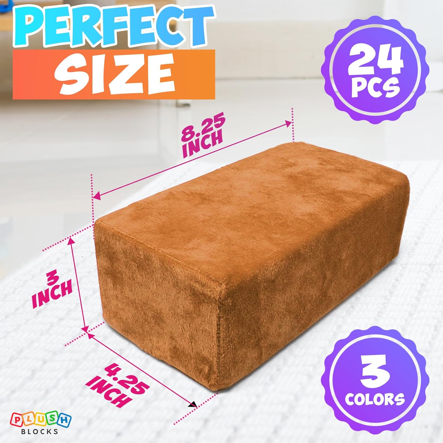 Plush Blocks Desert Set of 24 - Safe Foam Blocks for Kids