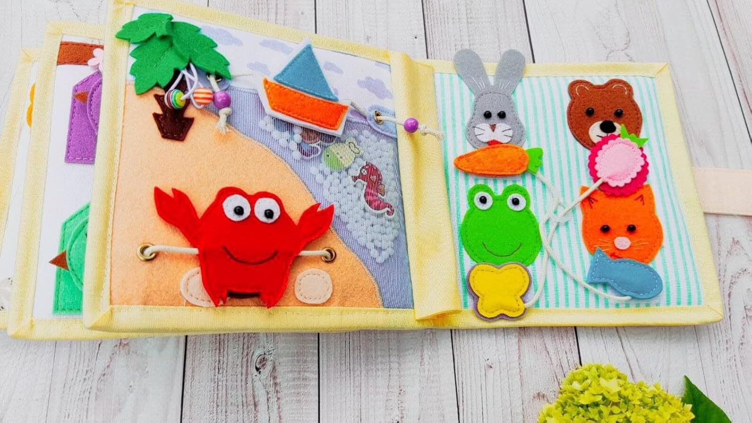 Lion Quiet Baby Book with Animals and Fruits