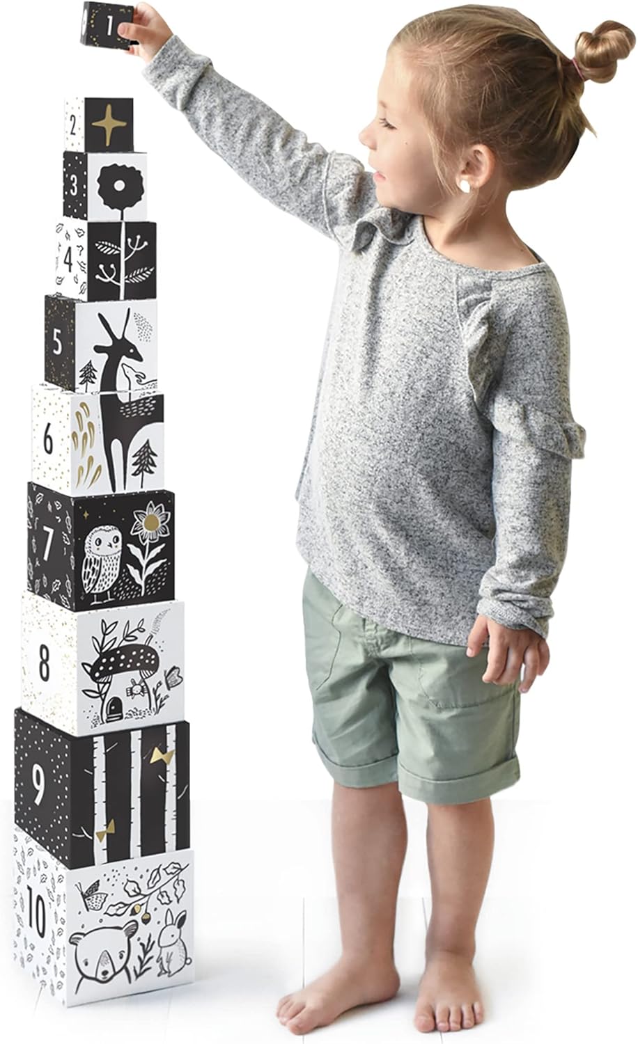 Wee Gallery Nesting Blocks - Woodland Animals Numbers