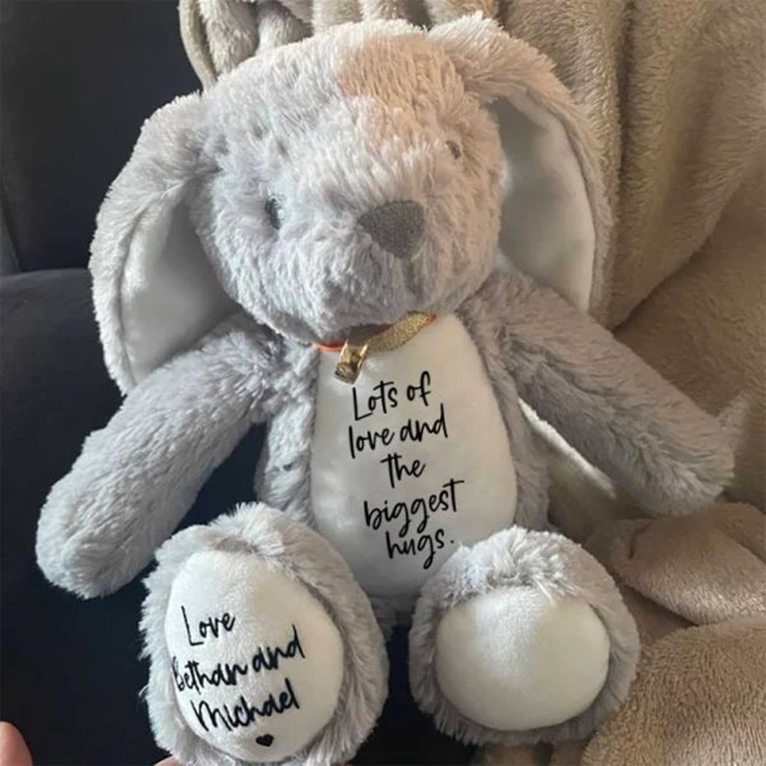 Personalized Plush Bunny with Name Keepsake