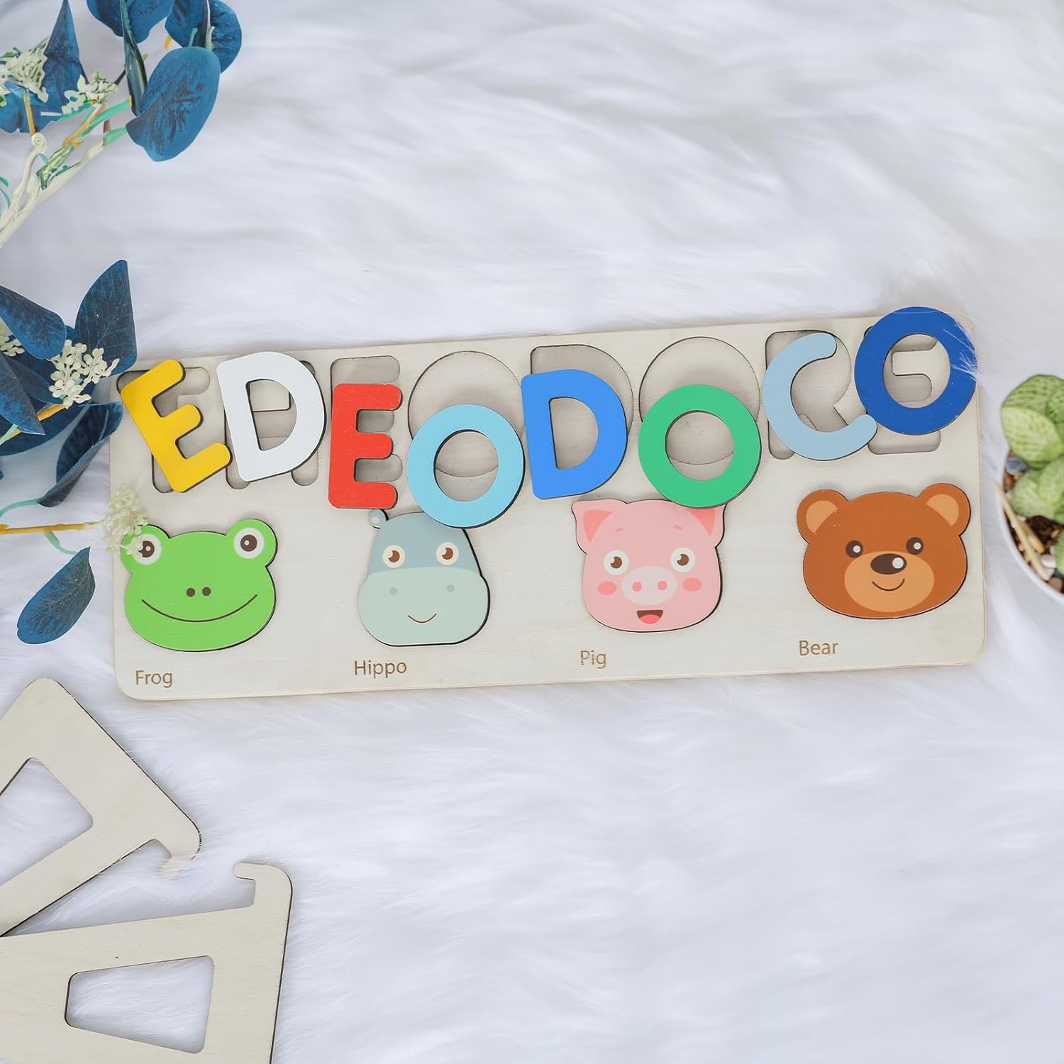 Customized Name Puzzle for Toddlers - Busy Board with Fixed I J Letters