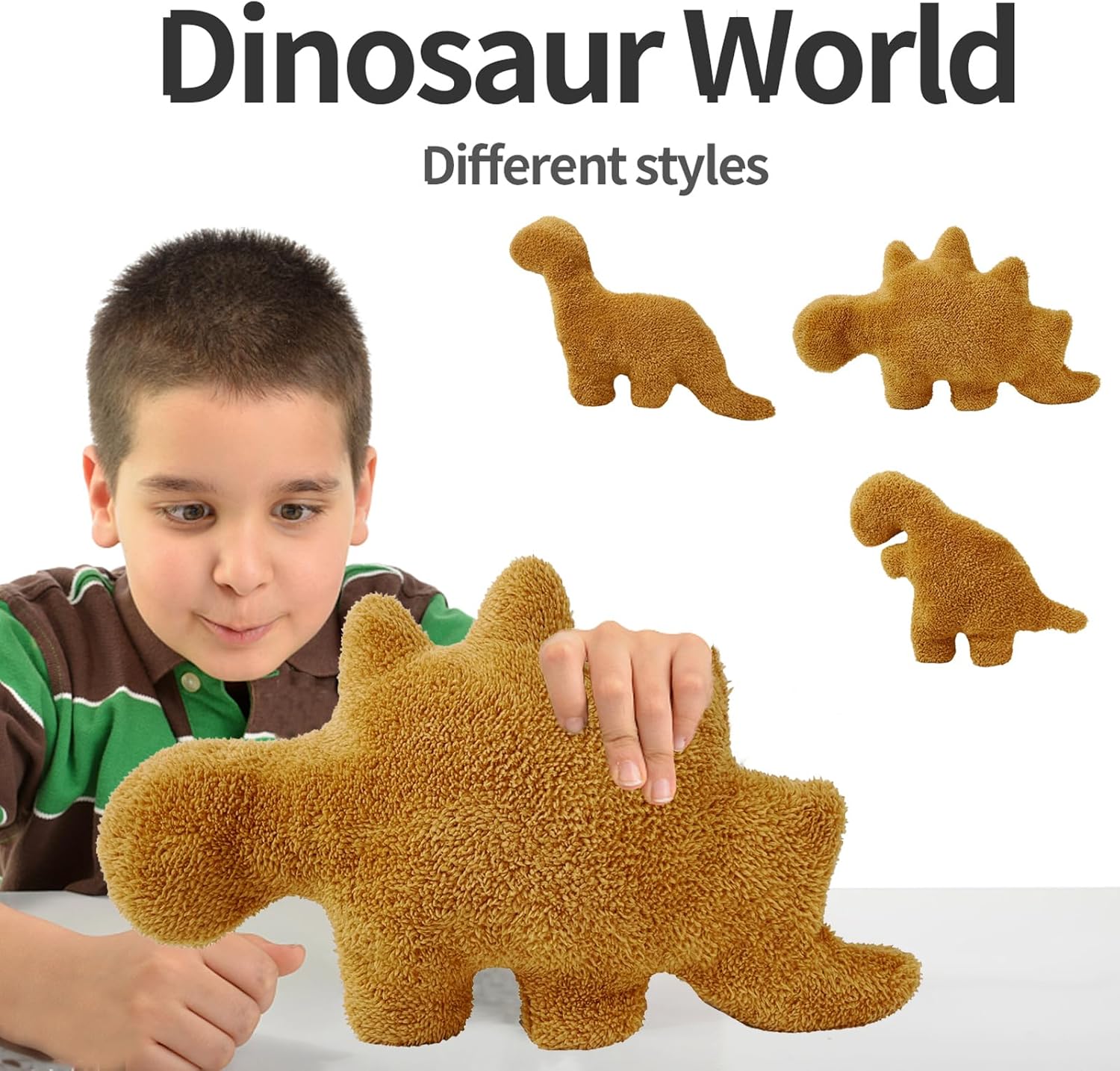 Dino Nugget Pillow - Stegosaurus Soft Plush Dinosaur Toy for Kids