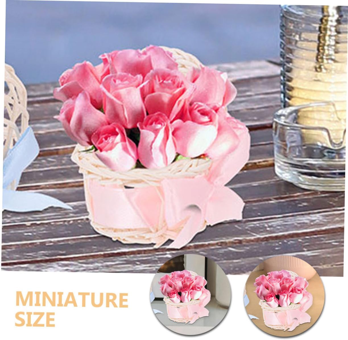 HANABASS Mini Woven Flower Baskets 6pcs Decorative