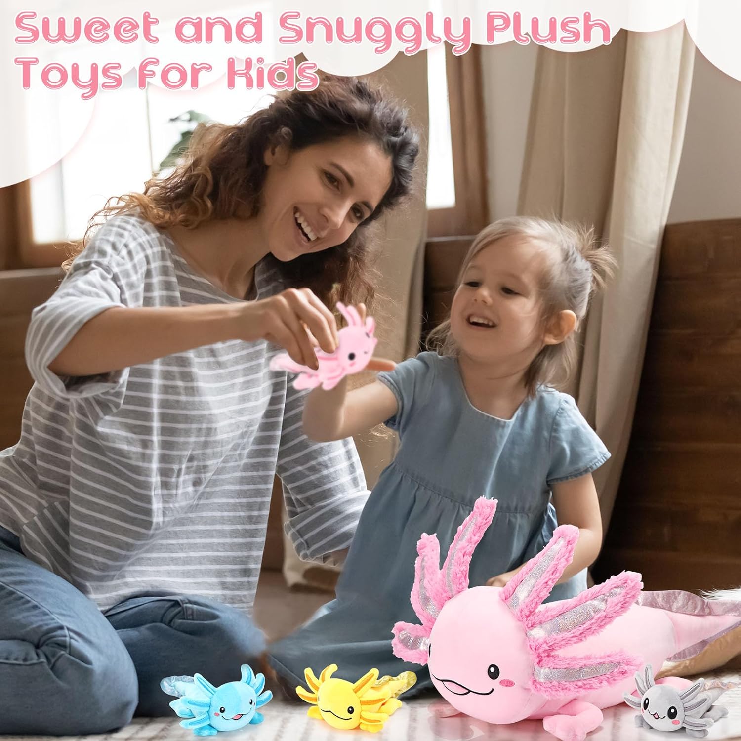 Aoriher Axolotl Plush Family Set Pink