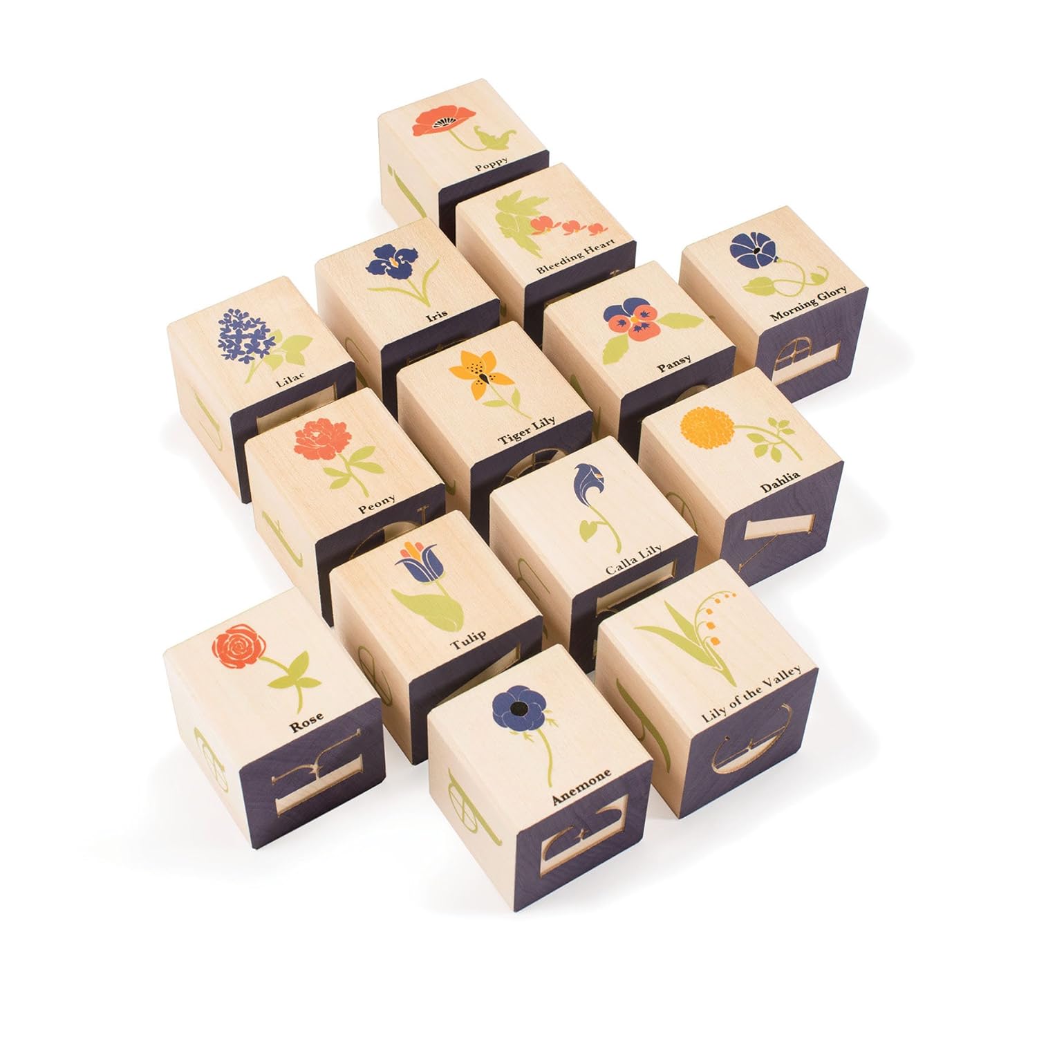 Uncle Goose Flower Blocks - Made in The USA