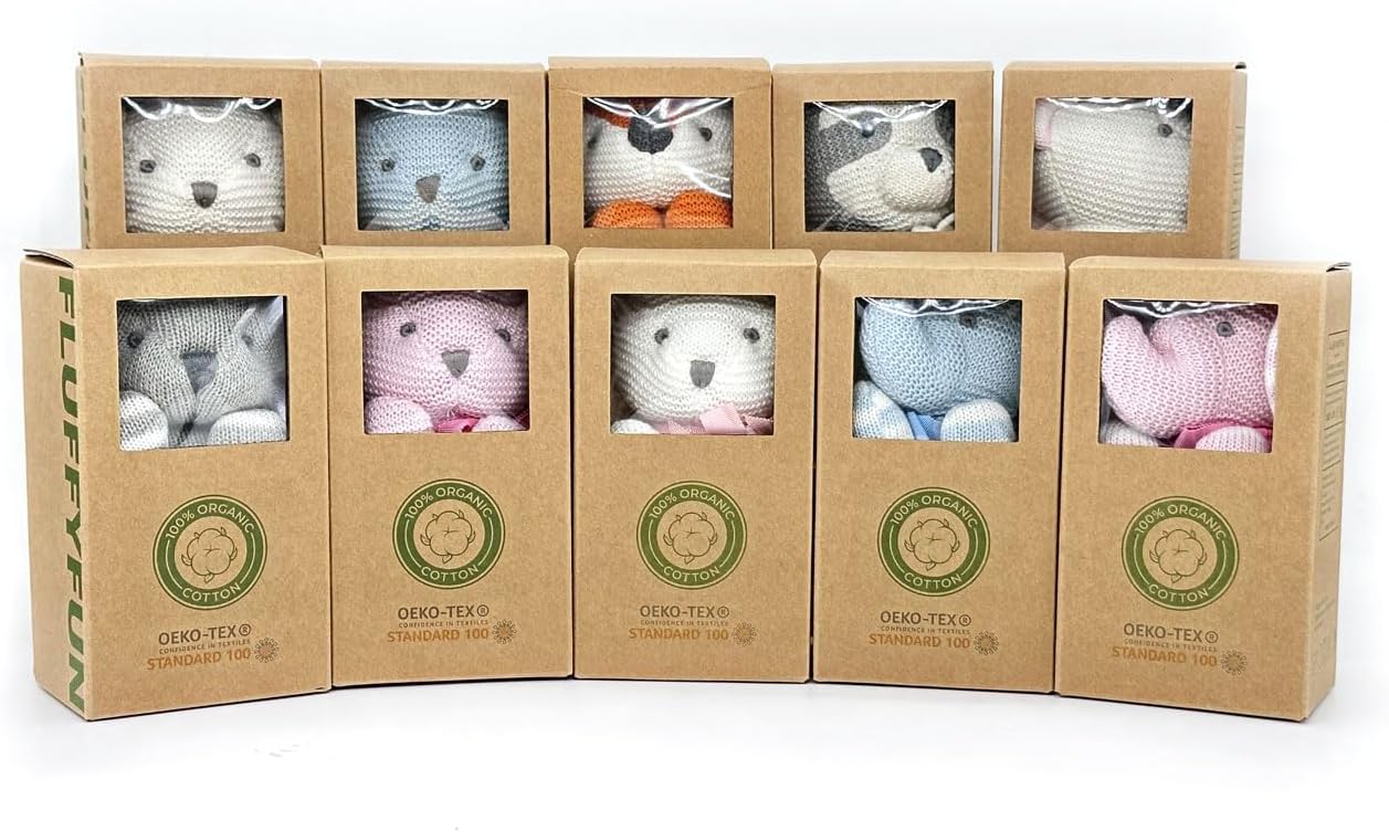 FLUFFYFUN Organic Baby White Bunny Stuffed Animal 71