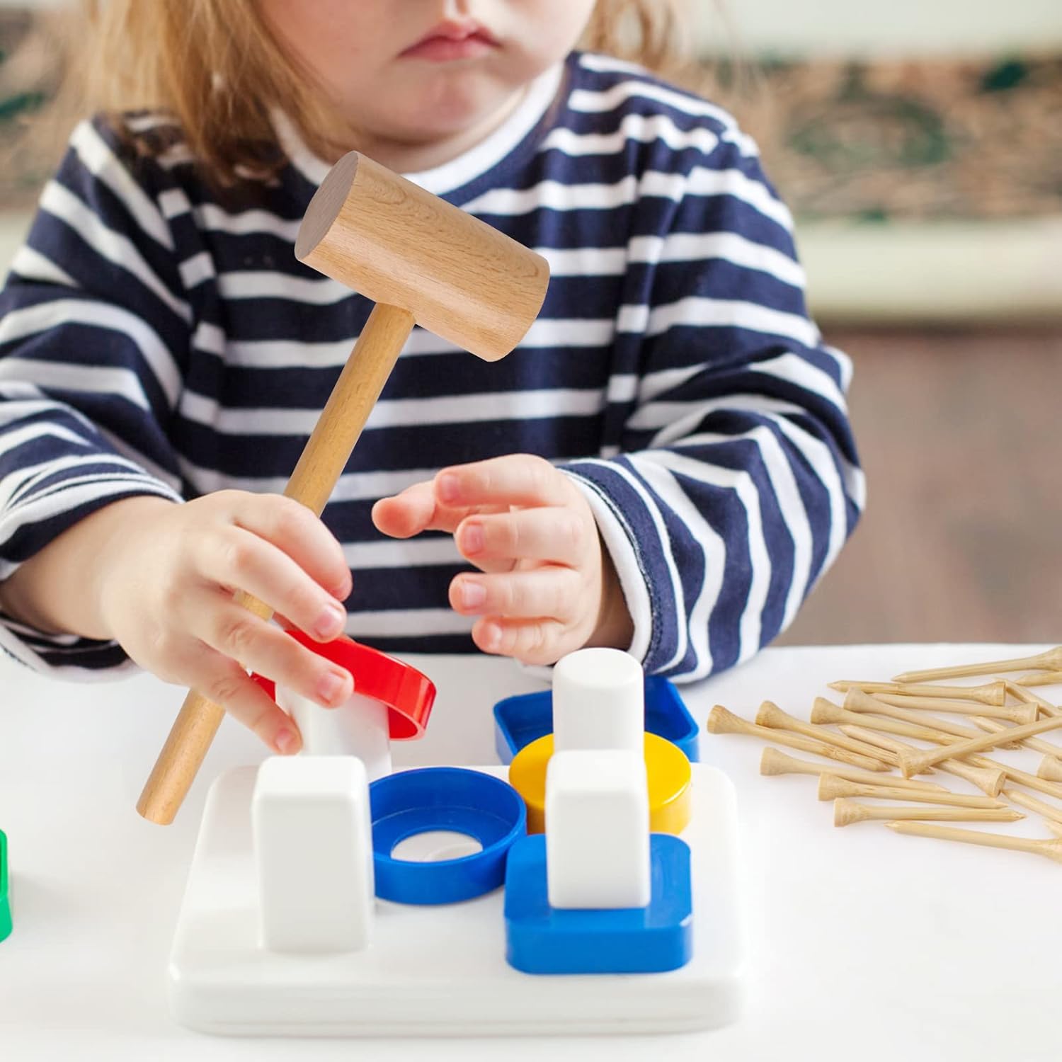 Wooden Mallet Hammering Toy for Kids