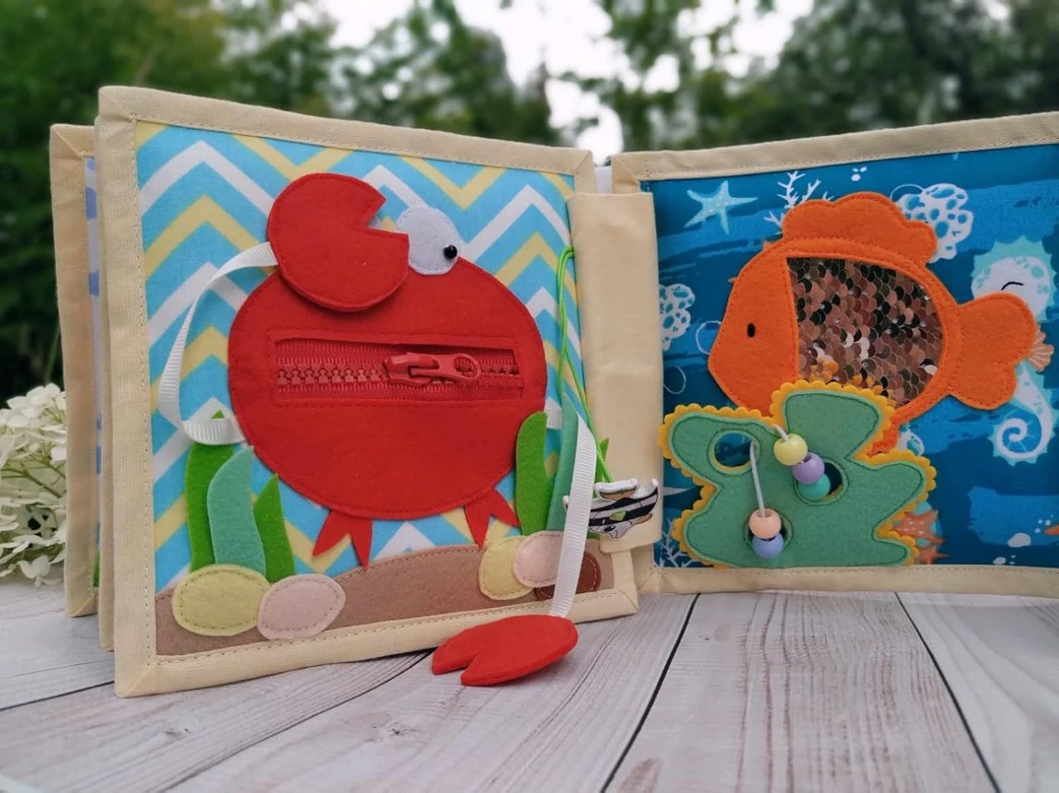 Quiet Baby Book with Animals and Vegetables