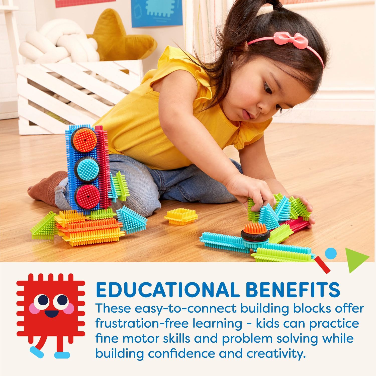 Battat Bristle Blocks - 36 Piece STEM Building Set for Kids 2 Years