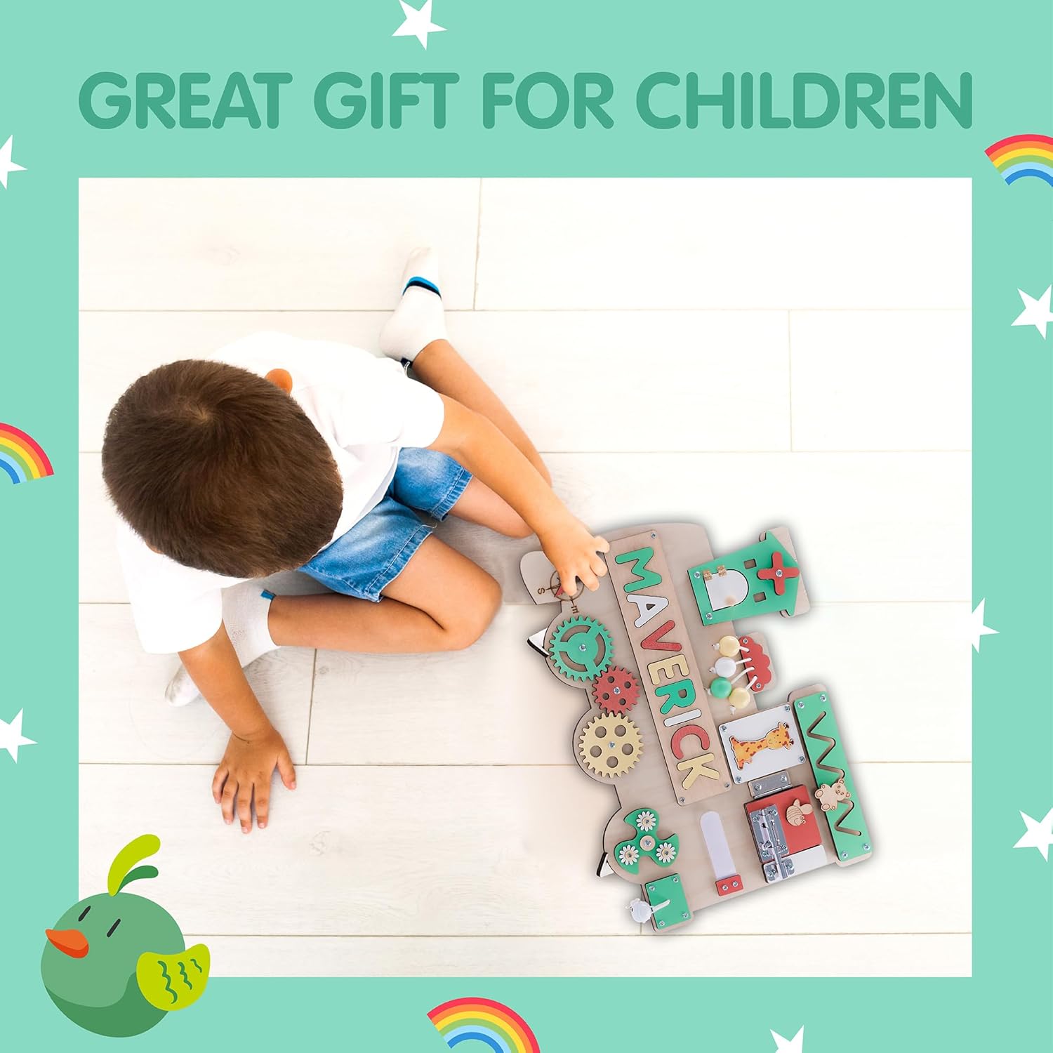 Custom Name Puzzle for Toddlers - Montessori Wooden Busy Board