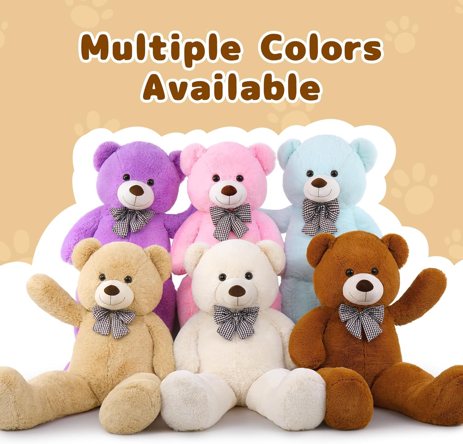 MaoGoLan 47 Inch Giant Teddy Bear Life Size Tan Plush Bear
