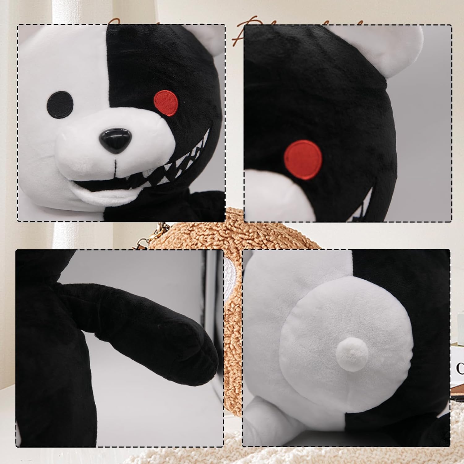 50cm Black White Bear Anime Plush Toy