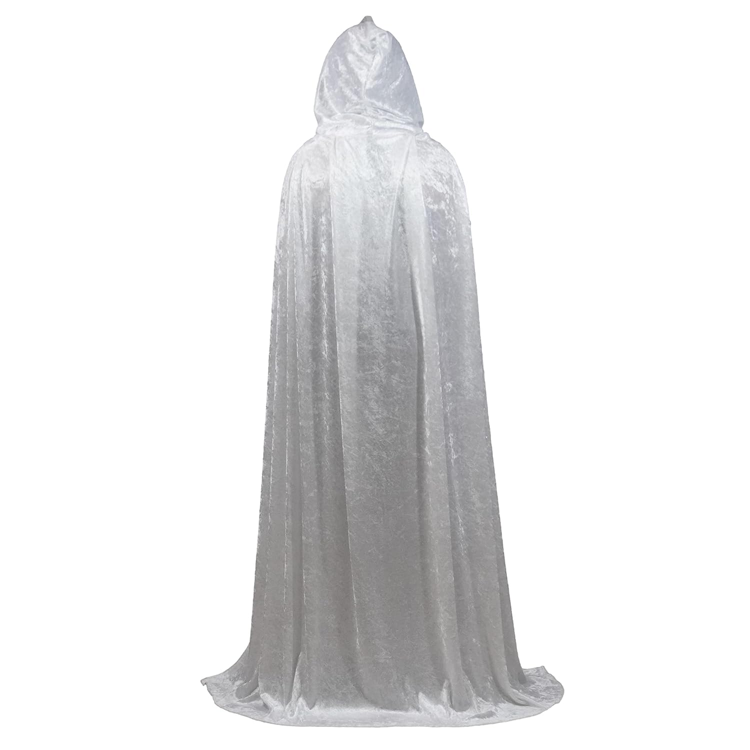White Crushed Velvet Hooded Cape for All Ages