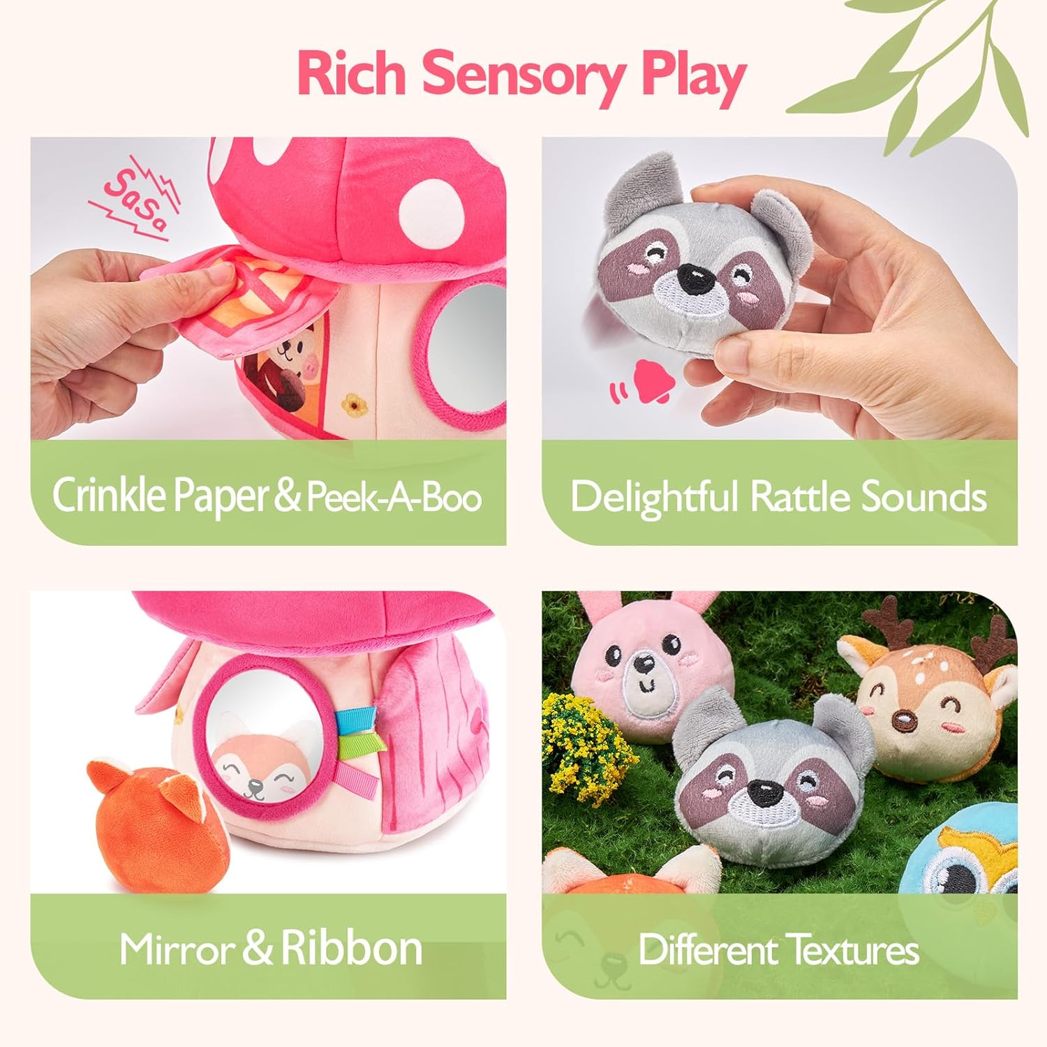 Hahaland Baby Girl 6-12 Months Sensory Toy Set