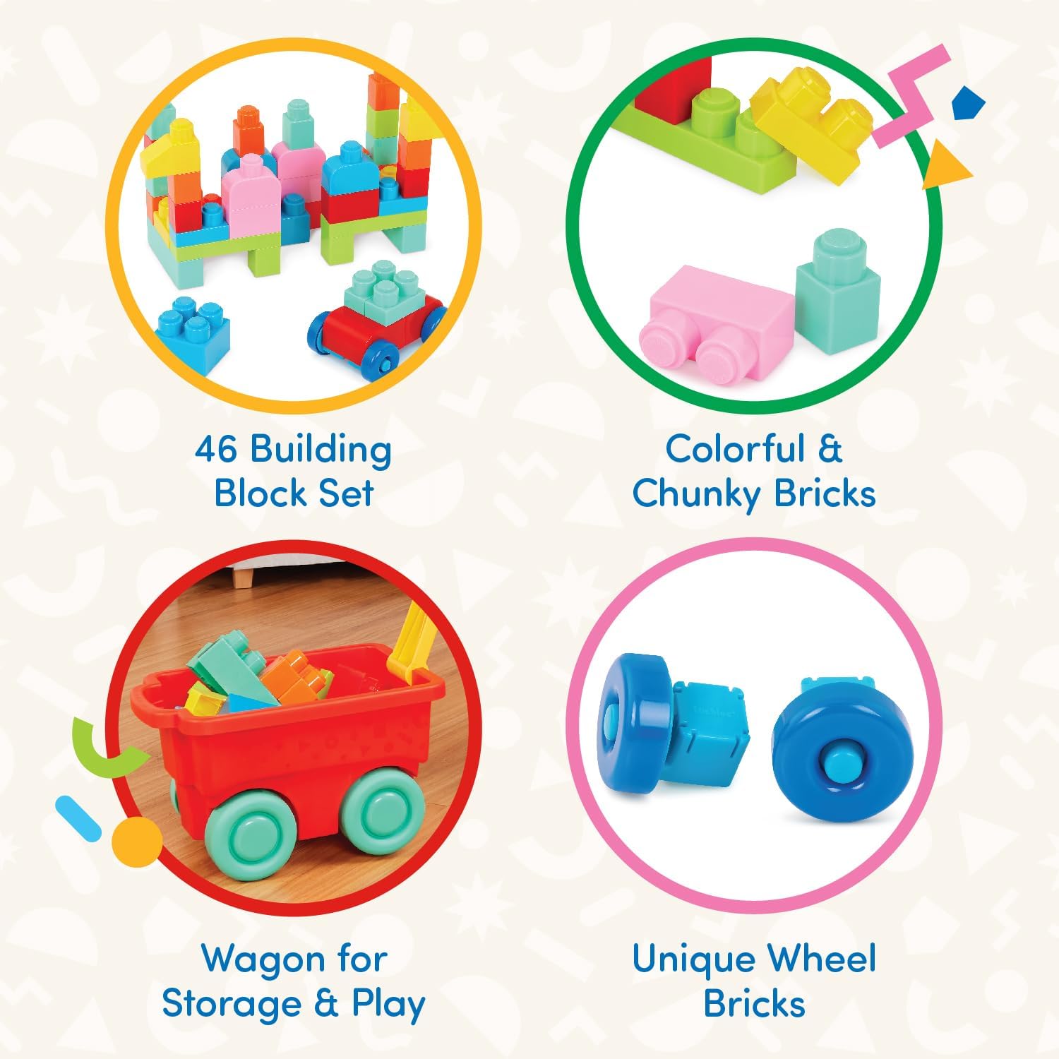 Battat Building Blocks 47Pc Brick Set for Toddlers