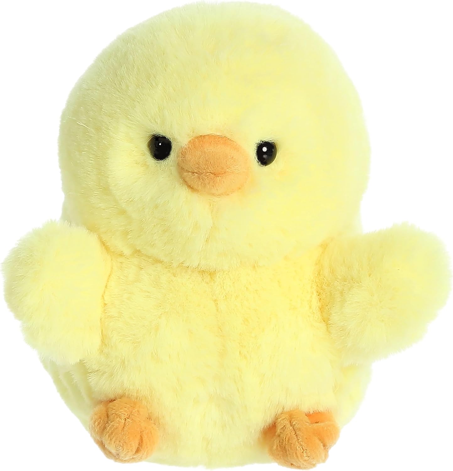Aurora Round Rolly Pet Chickadee Stuffed Animal - Yellow 5 Inches 1
