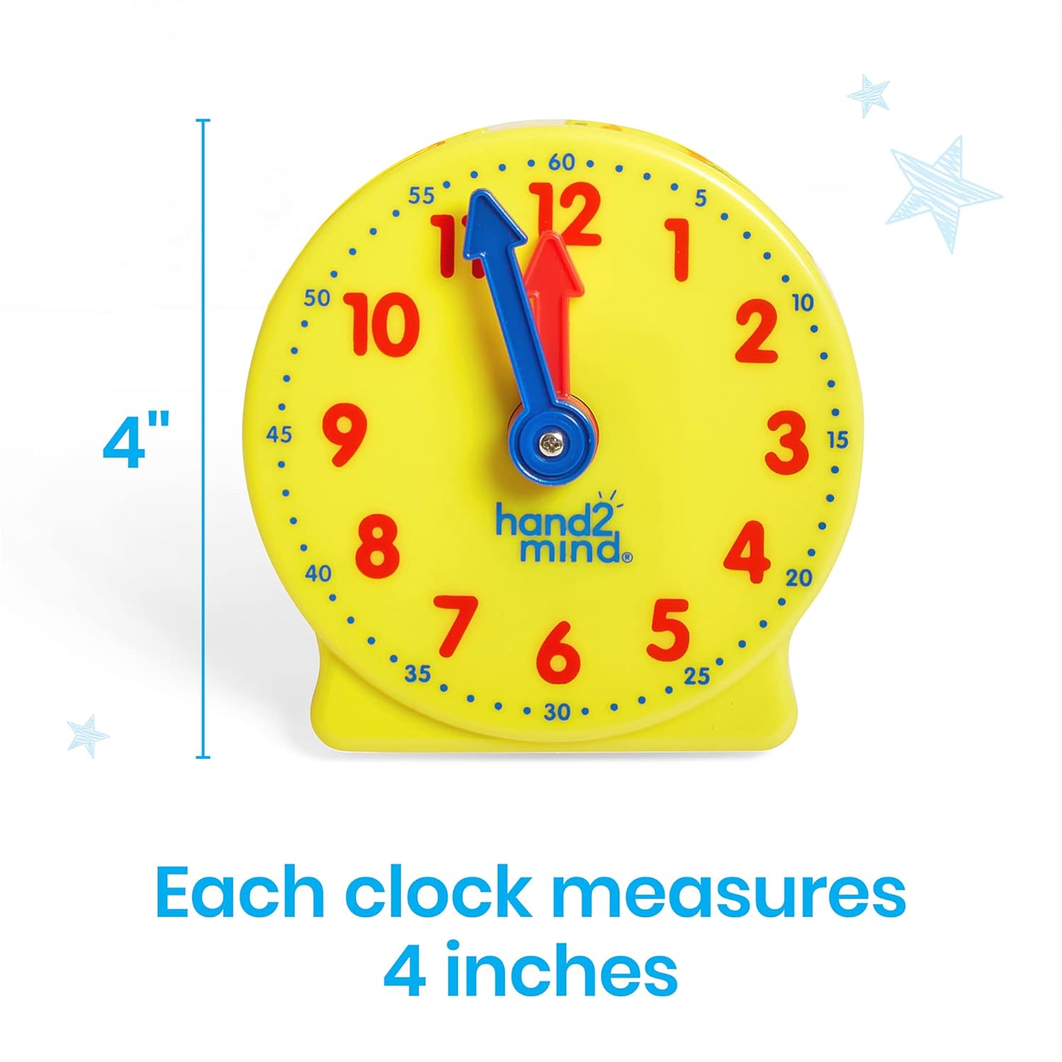 hand2mind Mini Geared Clock Set of 24 for Kids