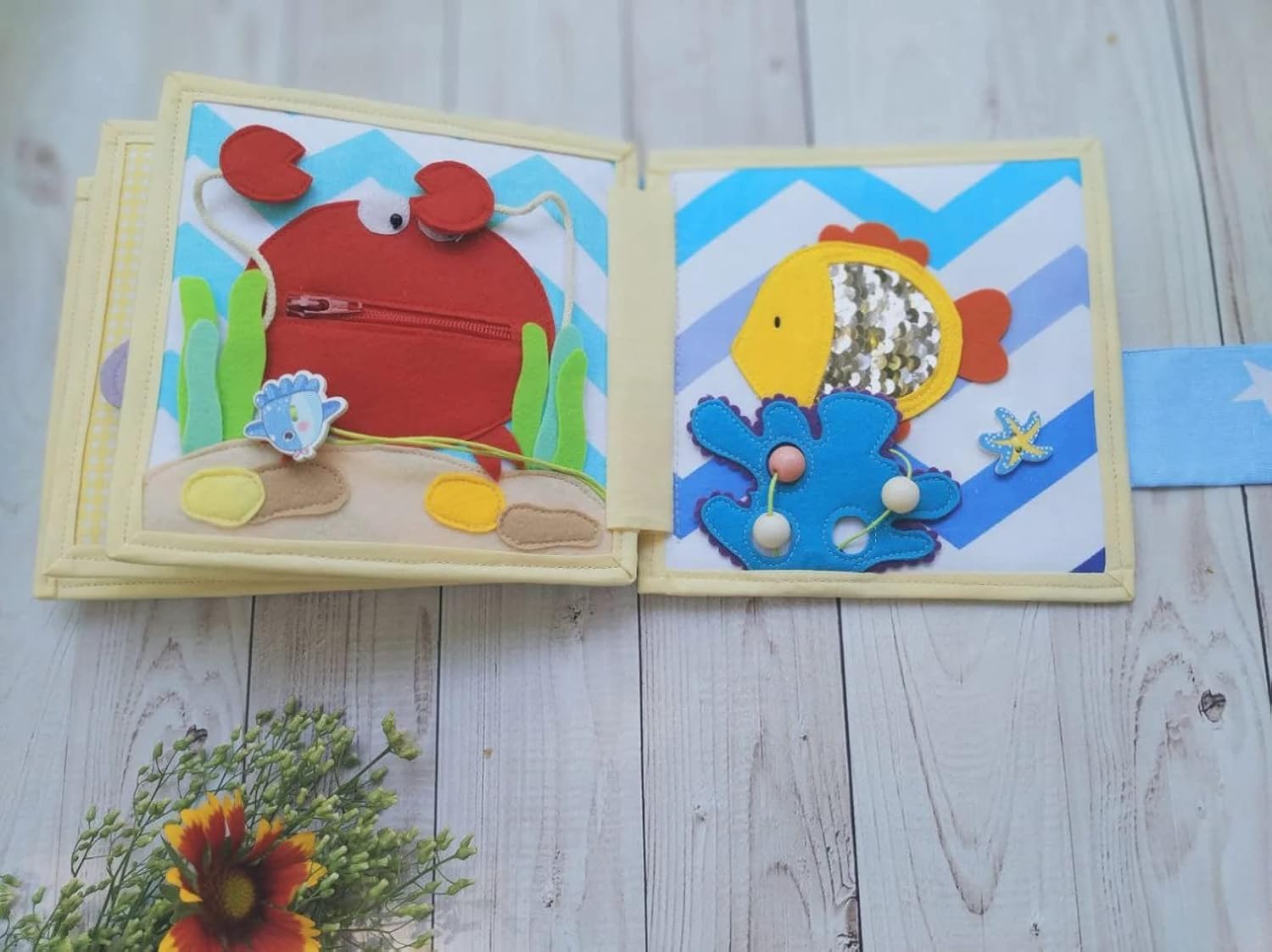 Quiet Baby Book with Animals and Vegetables
