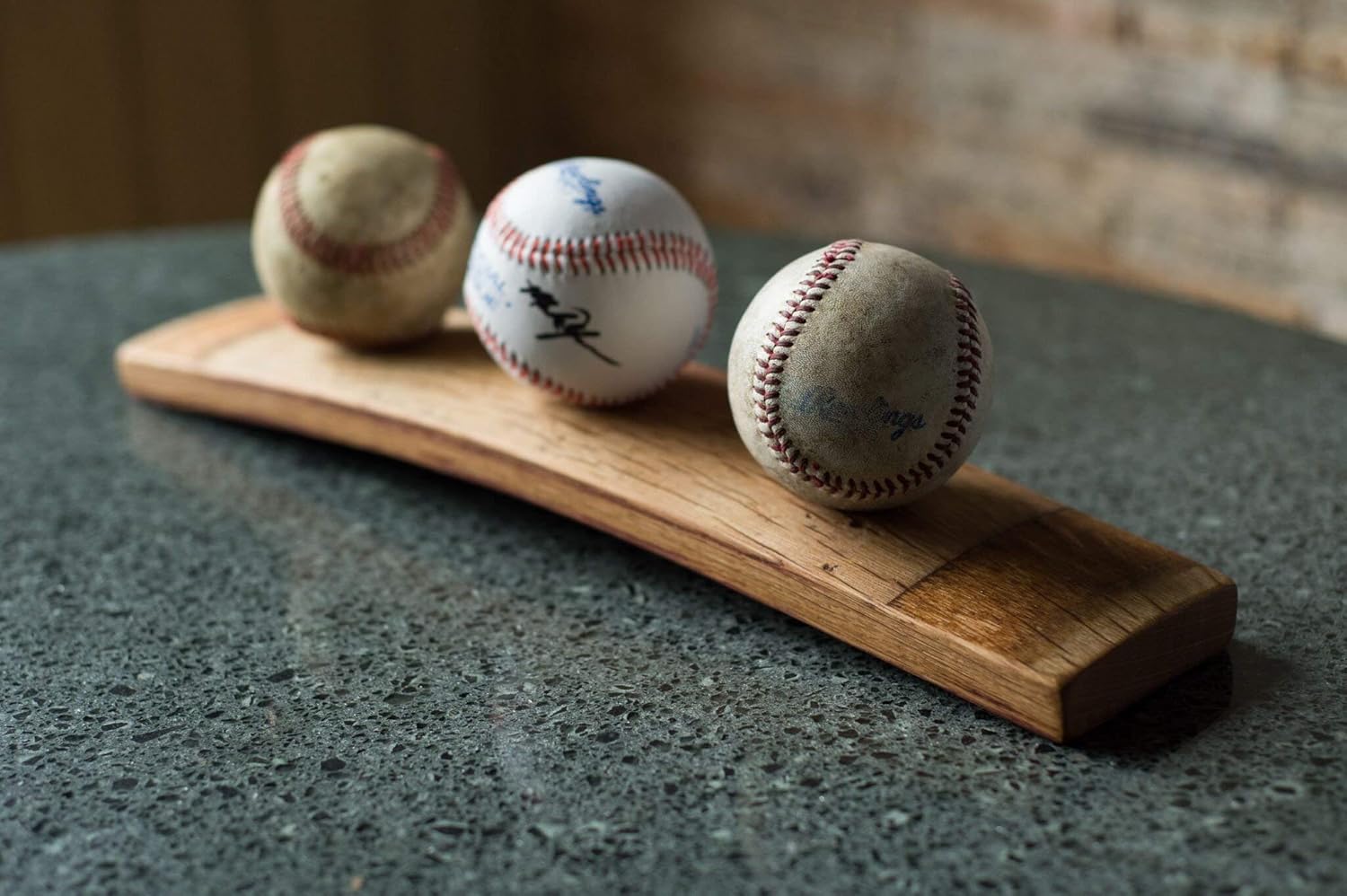 Alpine Wine Design Baseball Wine Barrel Display 3 Balls 1