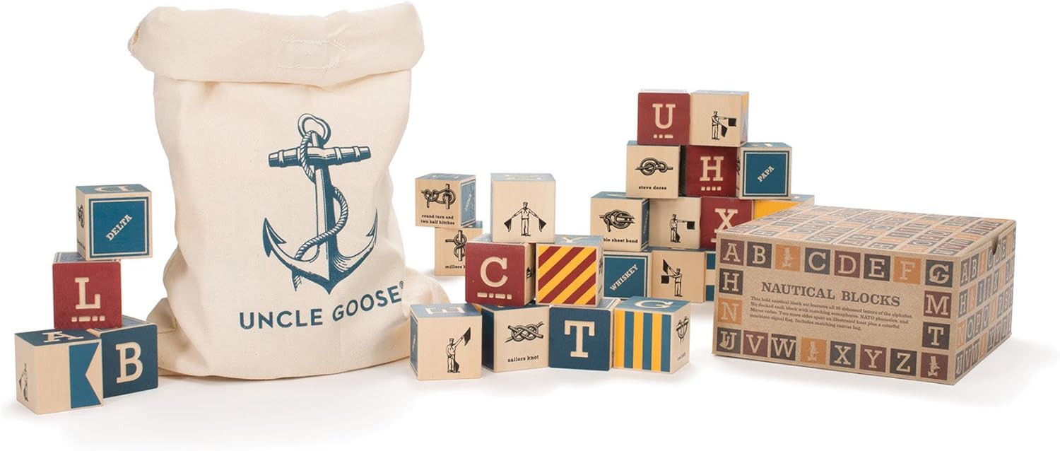 Uncle Goose Nautical Blocks Canvas Bag - USA Made