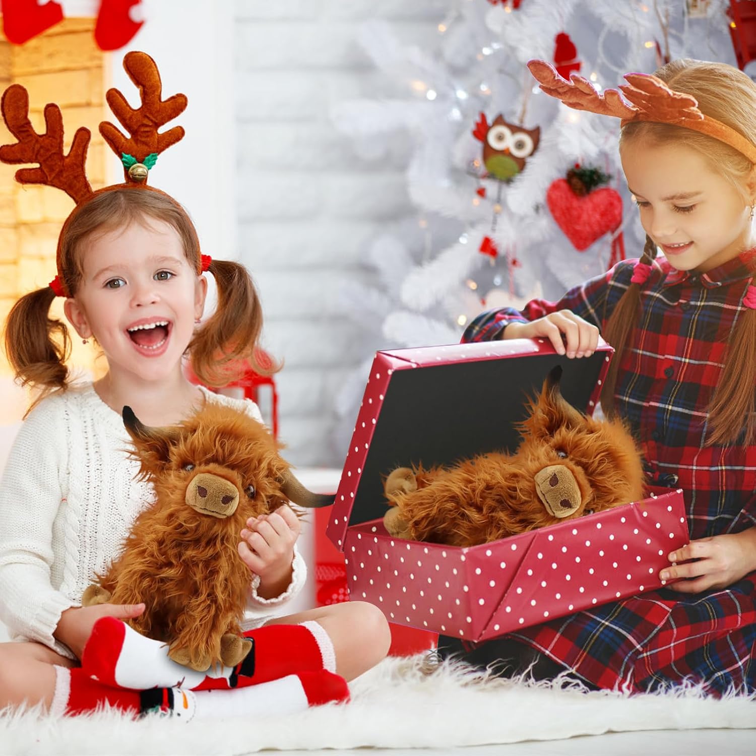 Rivoeis 105 Inch Highland Cow Plush Toy
