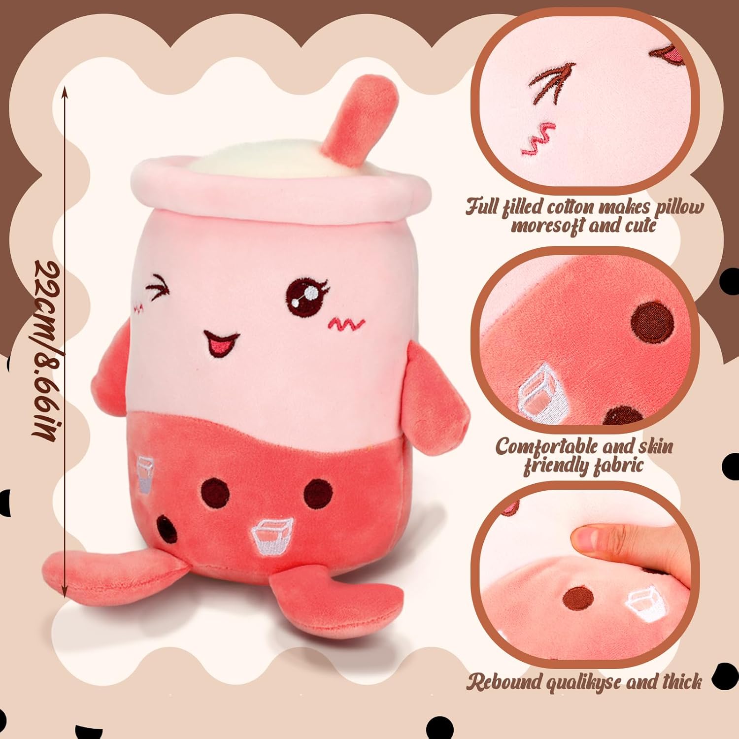 Lewtemi 3 Pcs Stuffed Bubble Plush Pillow Set
