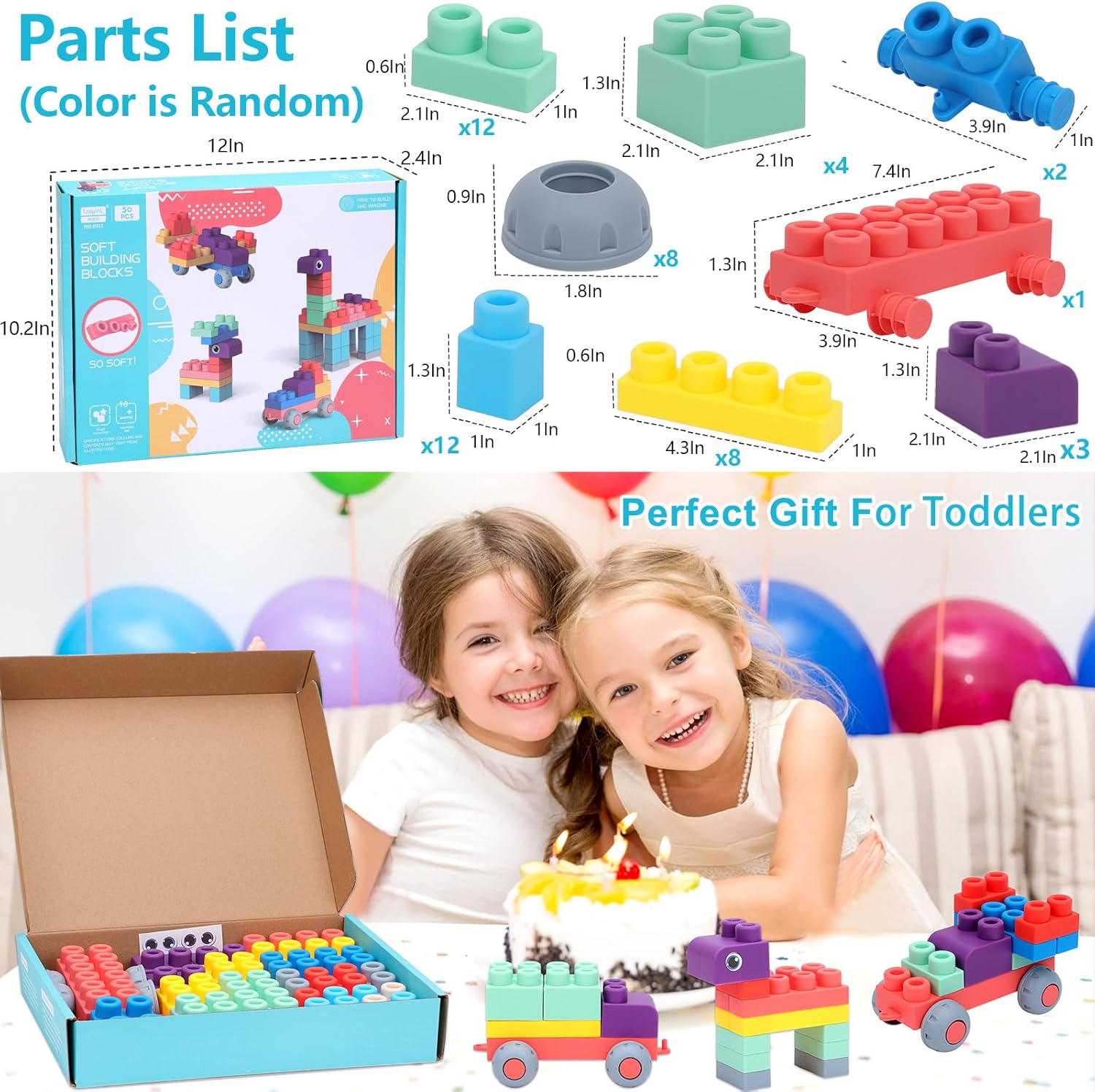 COUOMOXA Soft Building Blocks for Toddlers 1