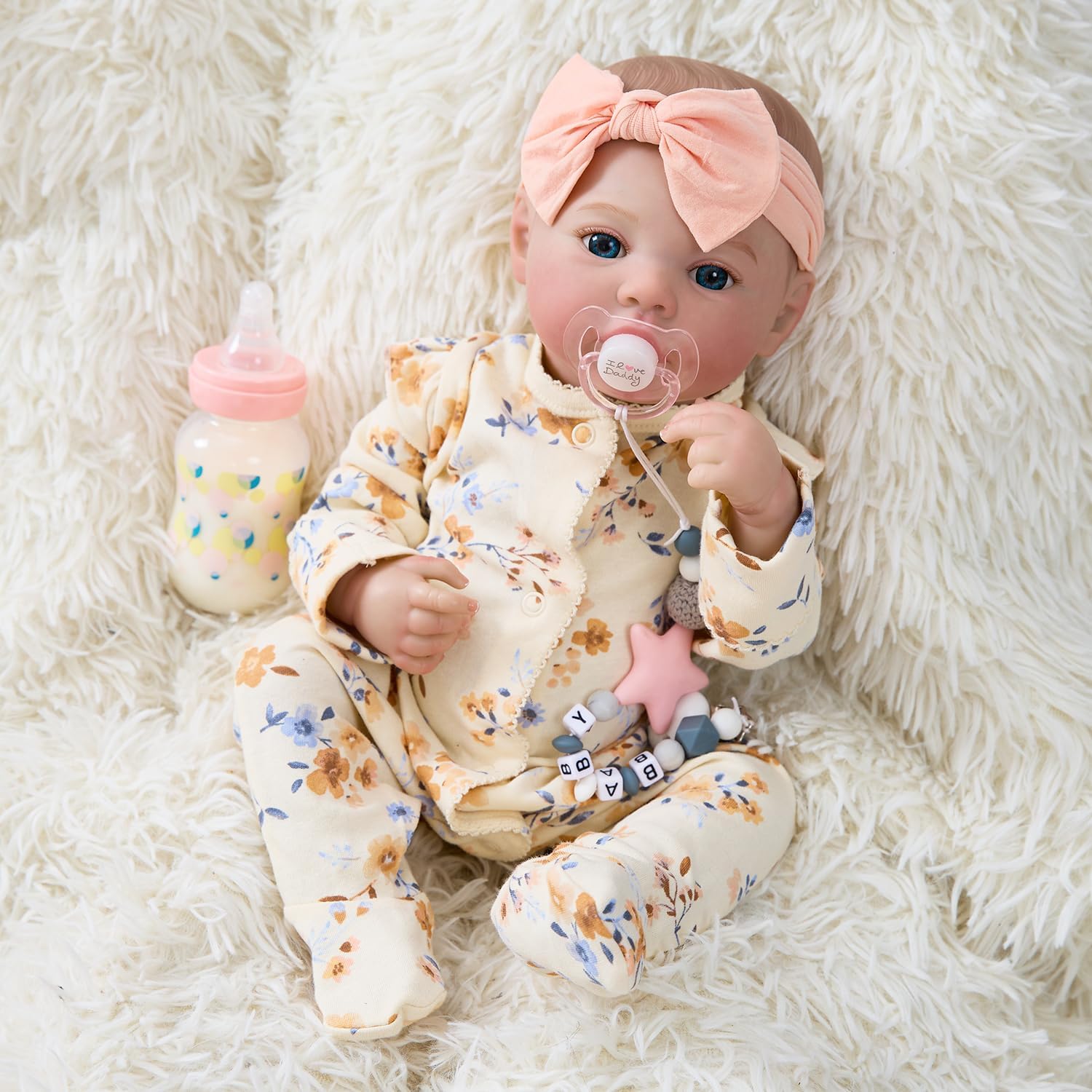 MYREBABY 17 Realistic Reborn Baby Girl Doll Set
