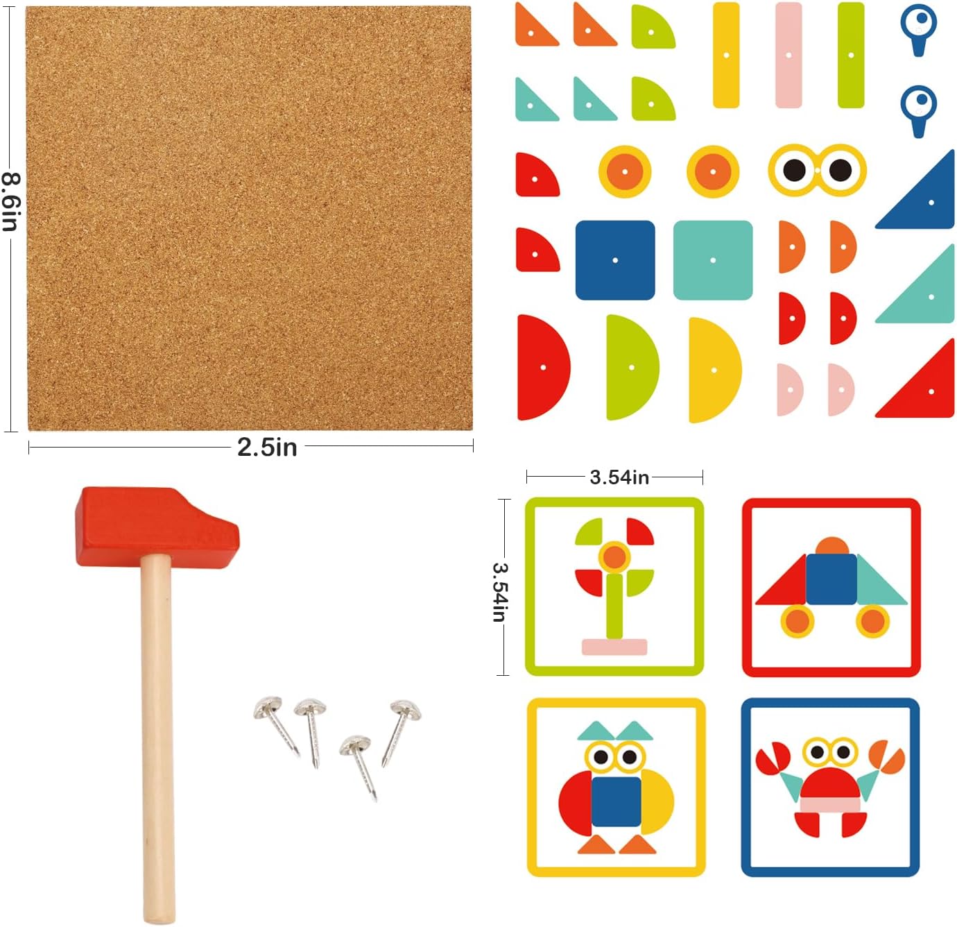 TOOKYLAND Fine Motor Toys Hammer and Nails Game for Kids