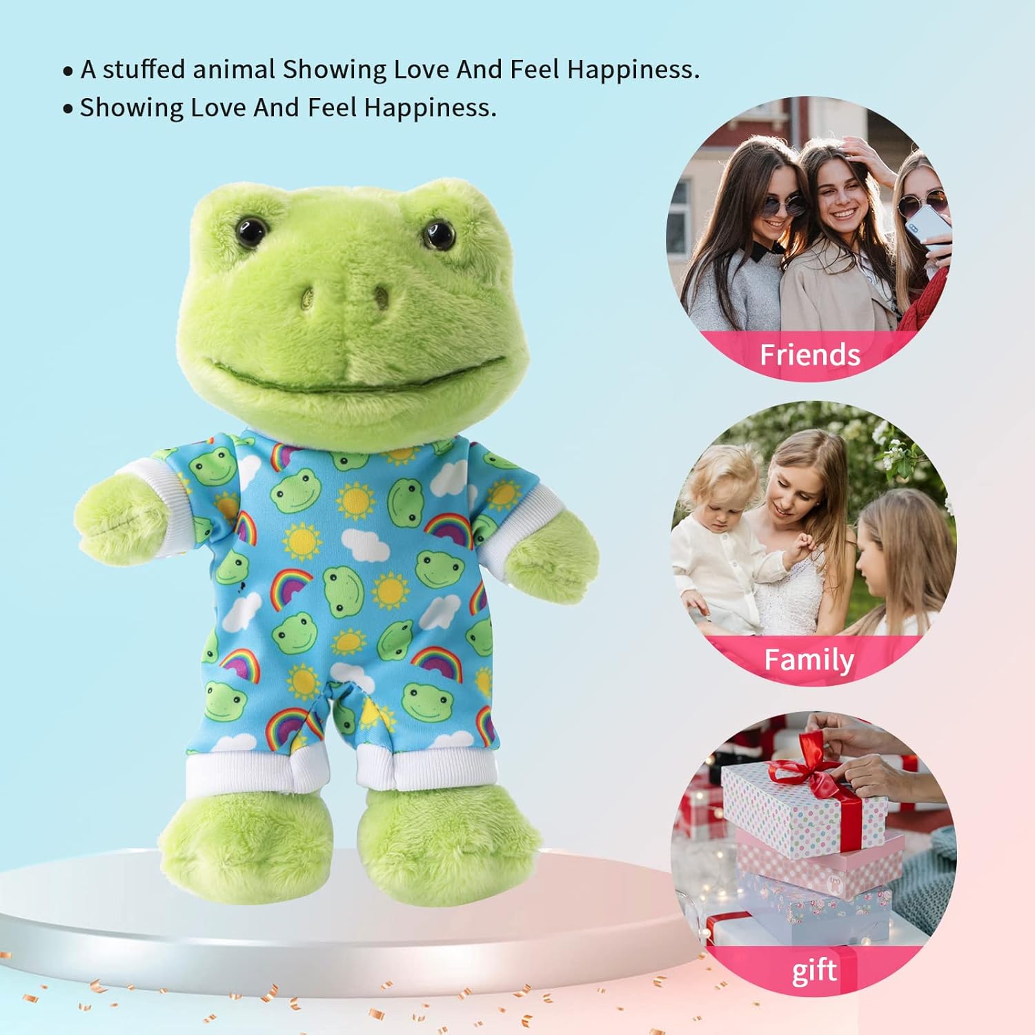 Furvana 9 Inch Green Frog Plush Soft Huggable Stuffed Animal