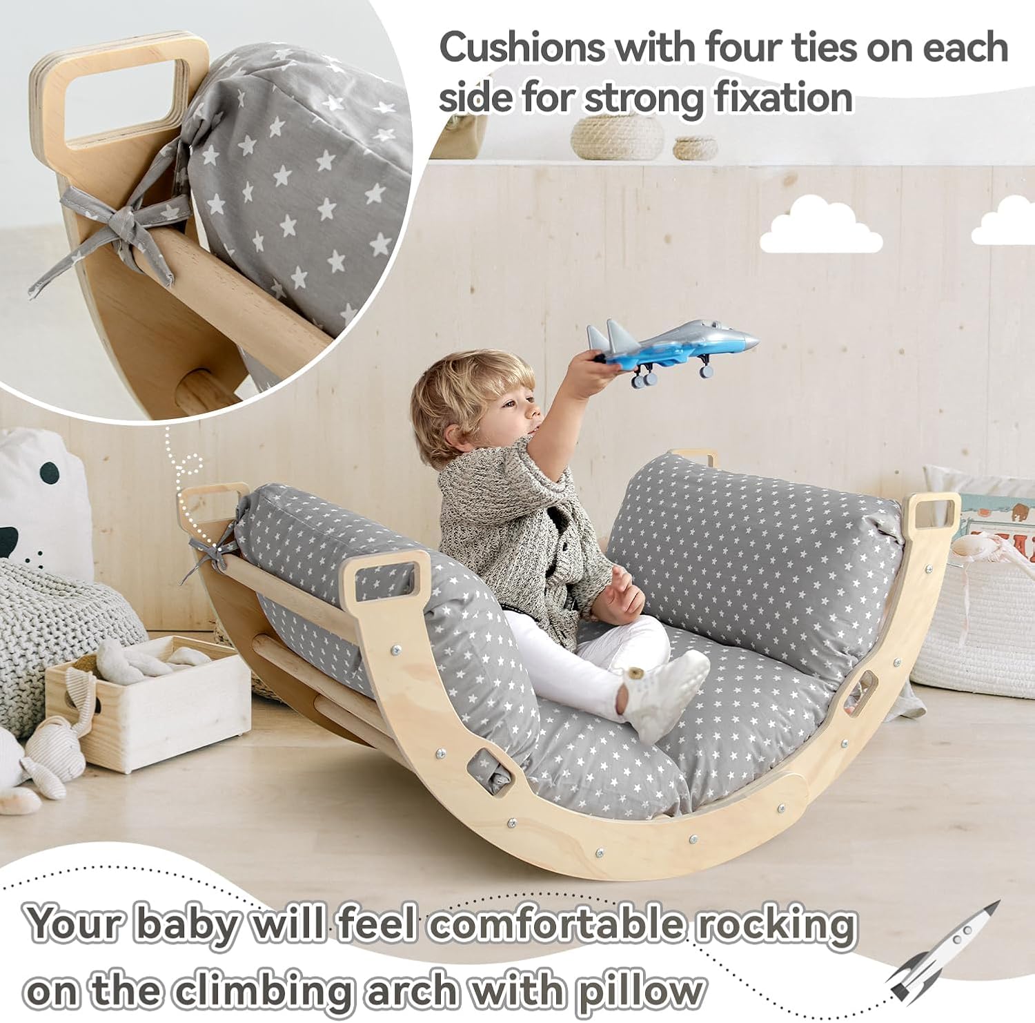 Sherilyn Grey Star Climbing Arch Cushion