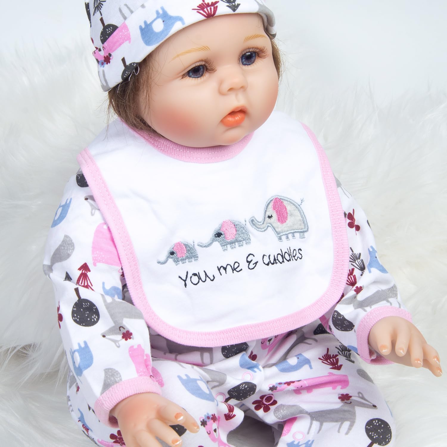 Babyfere Reborn Baby Girl Doll 5-Piece Outfits Set
