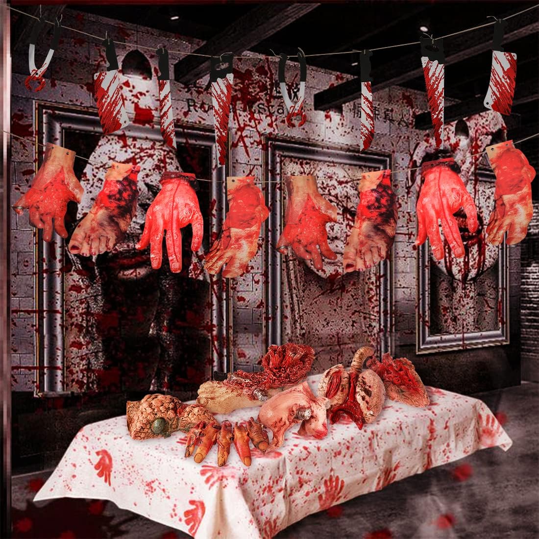 Lansian Halloween Blood Props 6pcs Body Parts