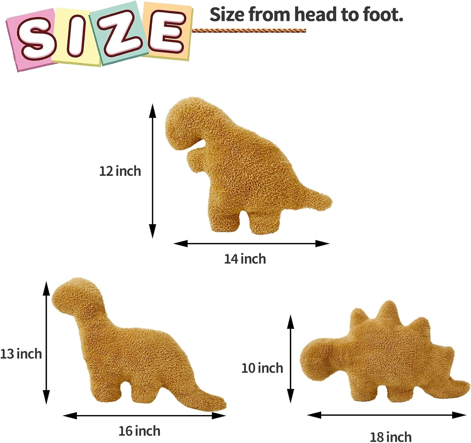 Dino Nugget Pillow - Stegosaurus Soft Plush Dinosaur Toy for Kids