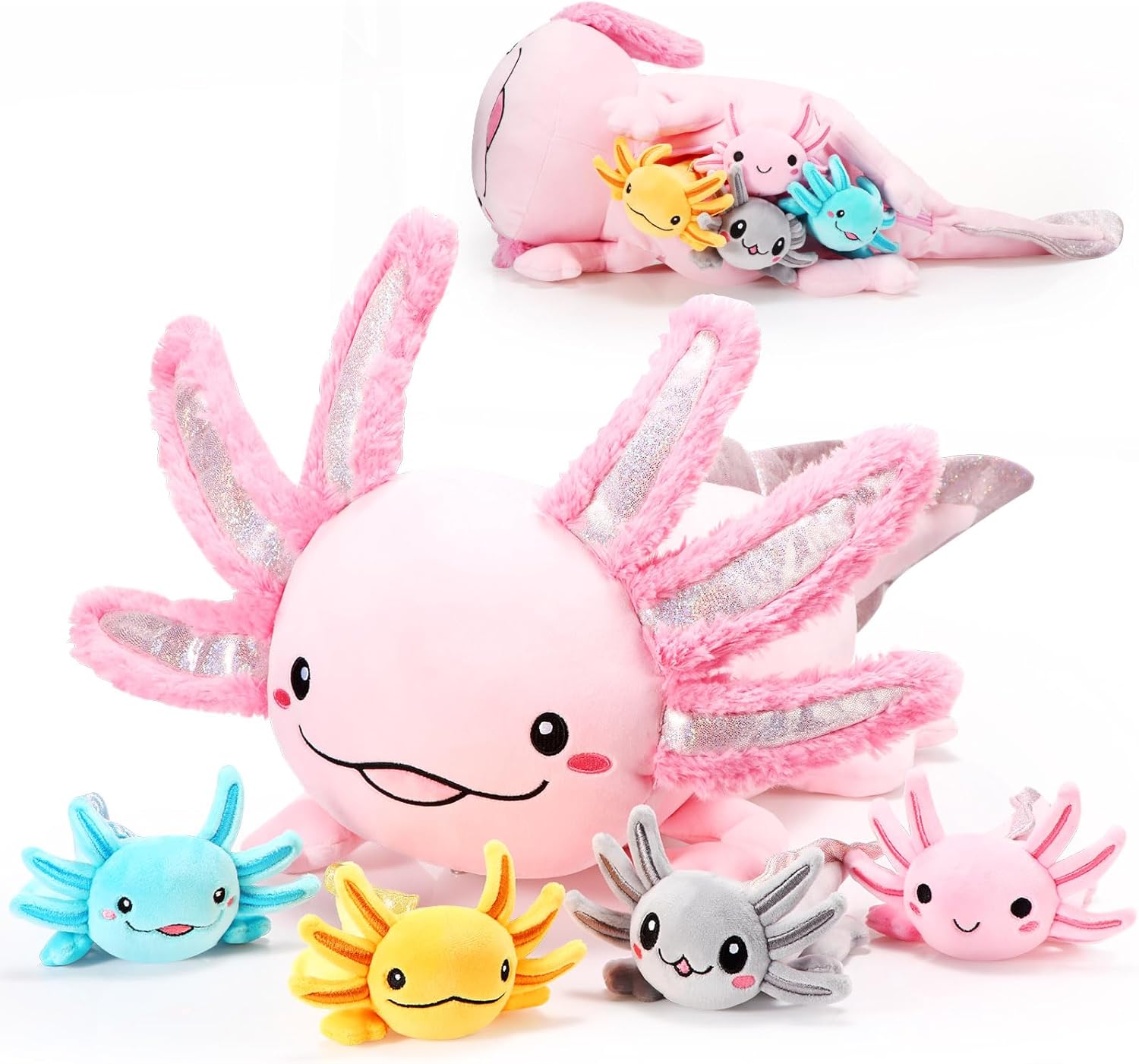 Aoriher Axolotl Plush Family Set Pink