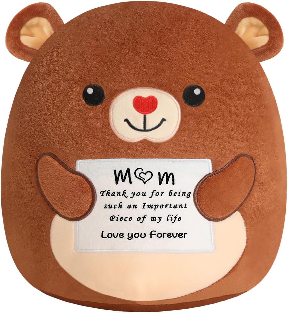 Finebee Brown Bear Plush Stuffed Animal 10 Inch