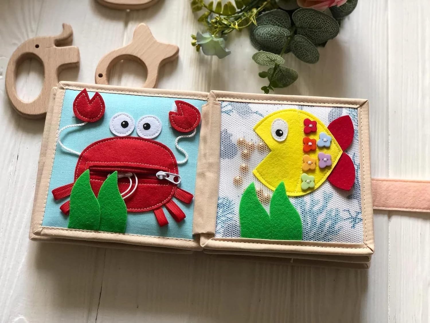 Handmade Animals Quiet Baby Book for Fine Motor Skills 1