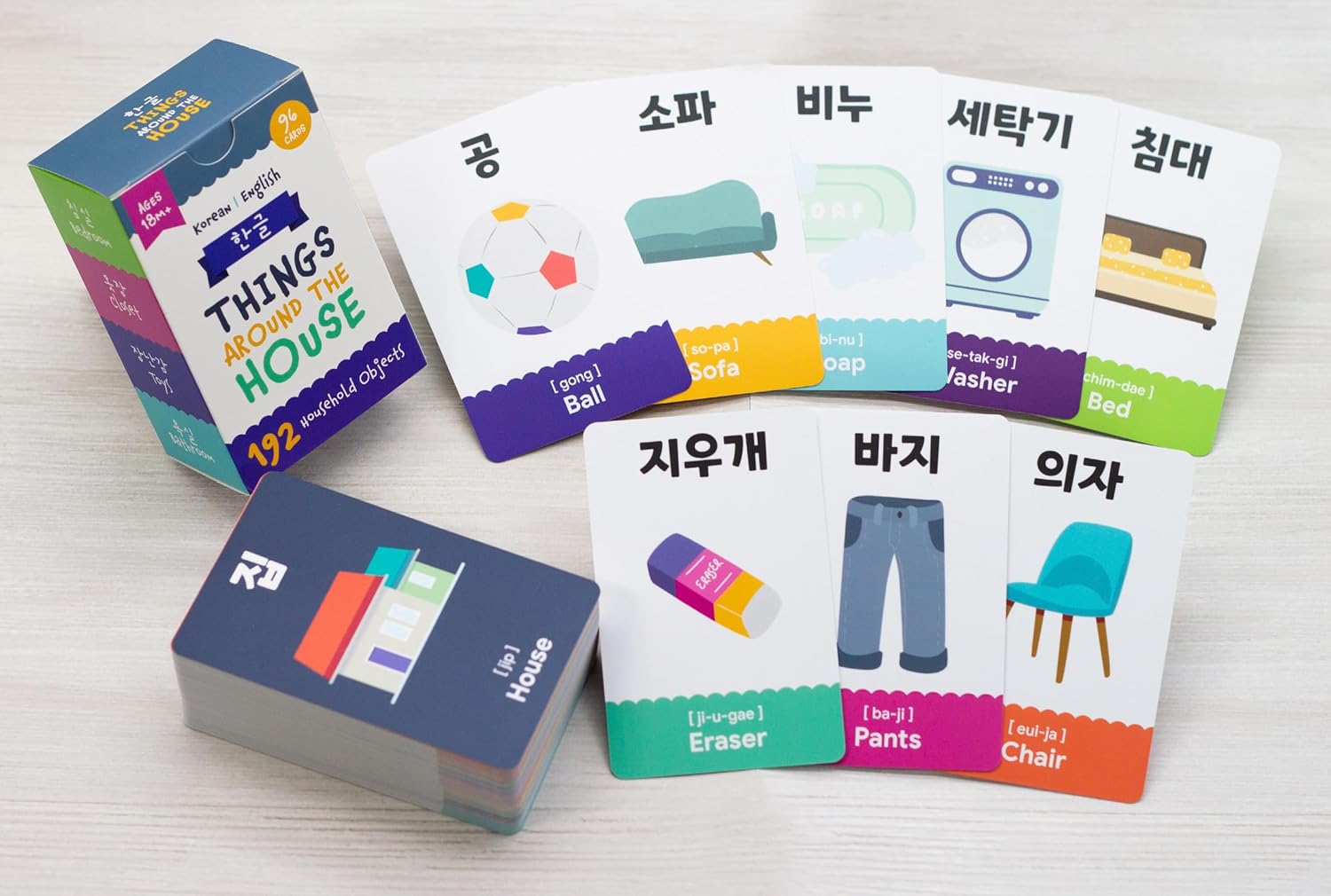 Stellarsol 2 Pack Korean Alphabet Flashcards for Toddlers